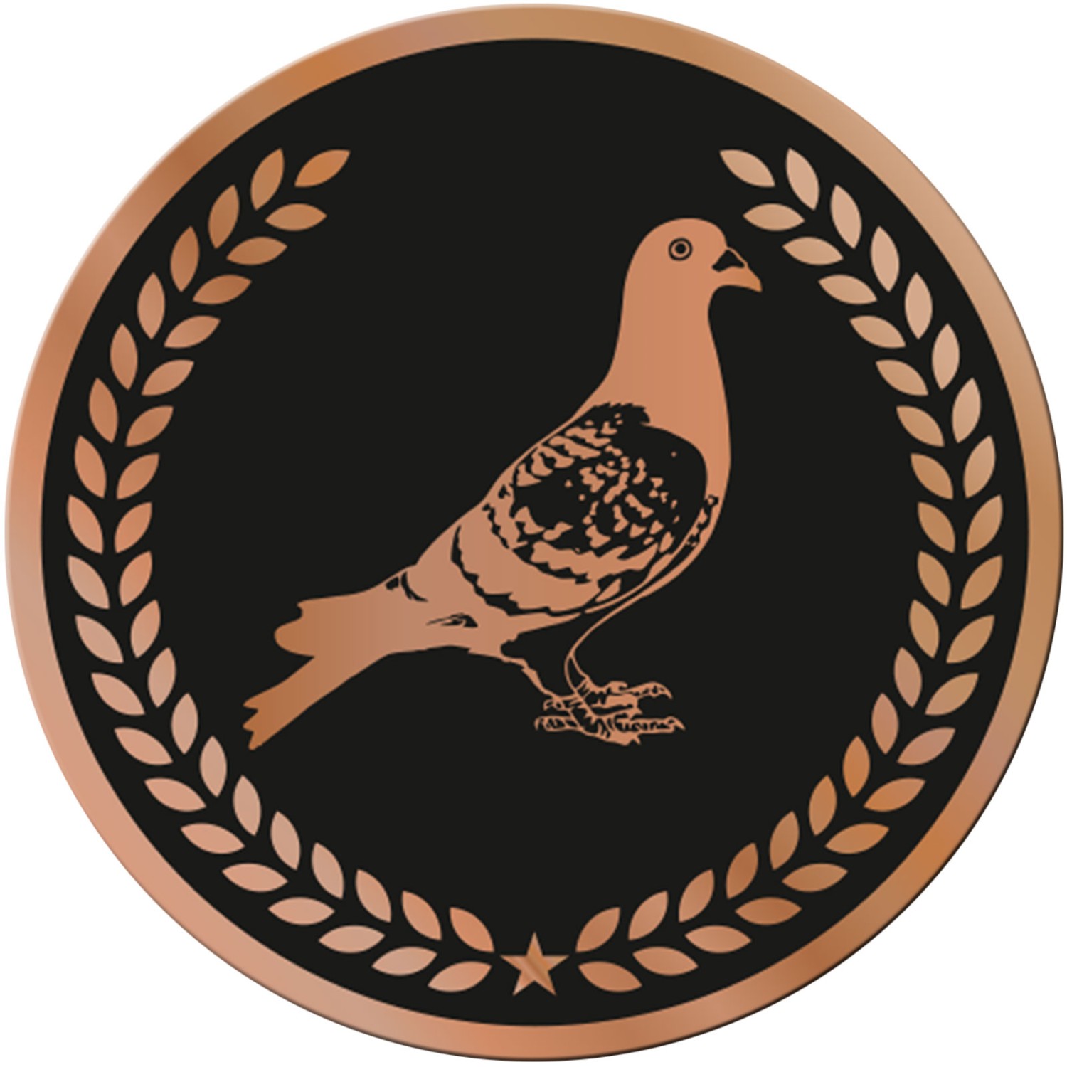 0. Foto ACRYL Emblem 70mm Taube Vogel Bronze