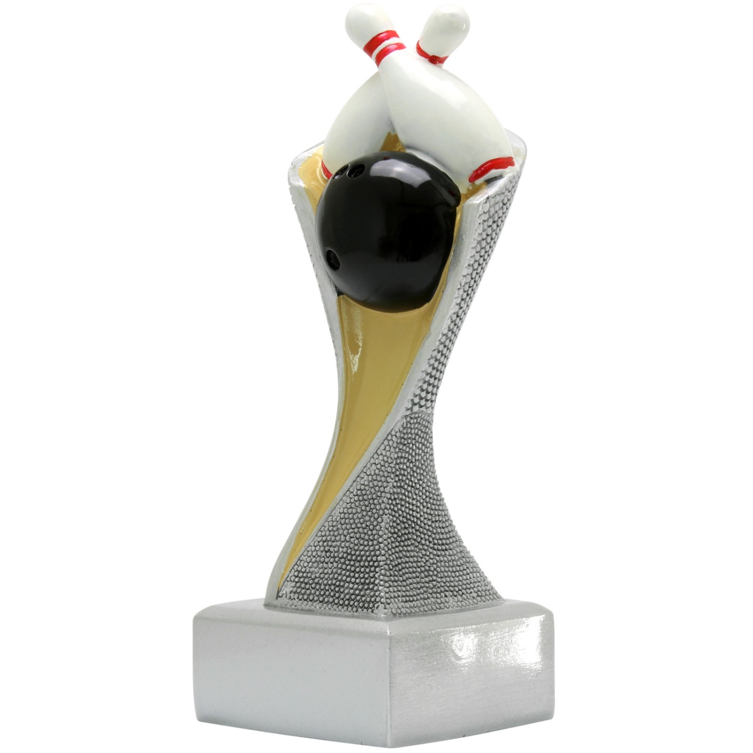 1. Foto Bowling Kegeln Pokal Pokalset METZ mit Gravurplatte und Gravur (Größe: 3er Set je 1 x 14, 16,5 und 19 cm)