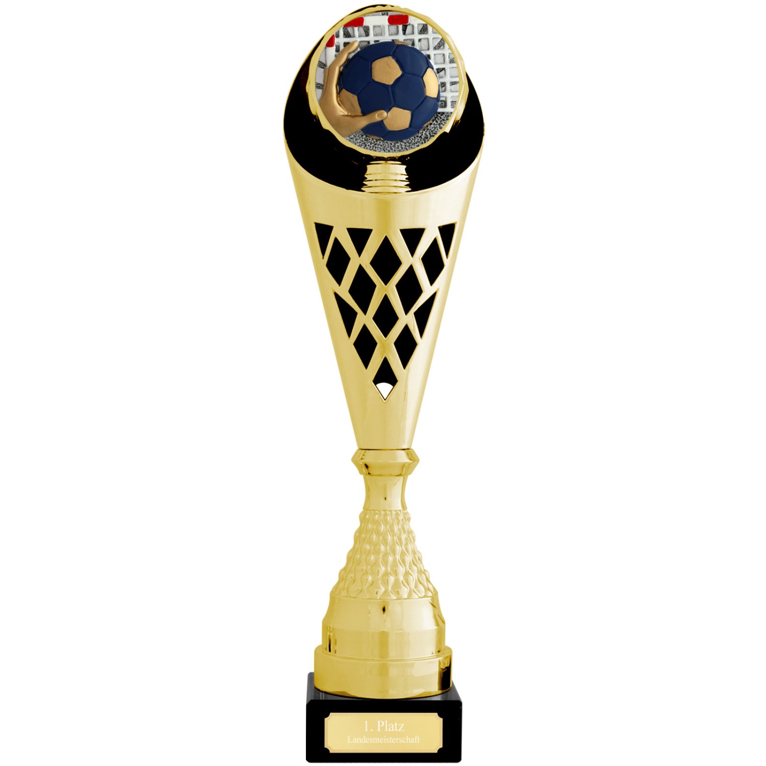 Pokal Handball Wasserball CALAIS L 40,5cm Trophäe gold mit Gravur