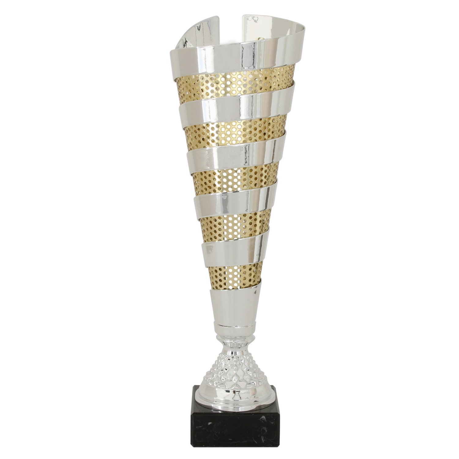 1. Foto Pokal Pokalset CLUNY Metall silber gold 3 Größen mit Gravur (Größe: Set je 1x S, M und L)