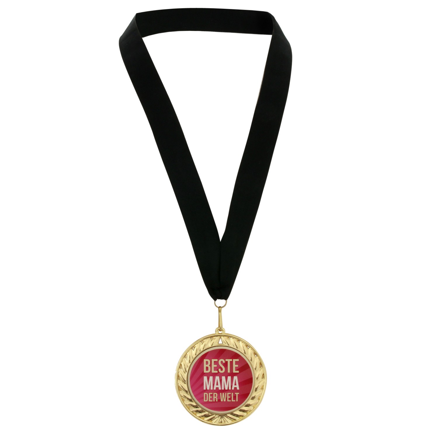2. Foto Medaille Beste Mama der Welt in Etui mit schwarzem Medaillenband