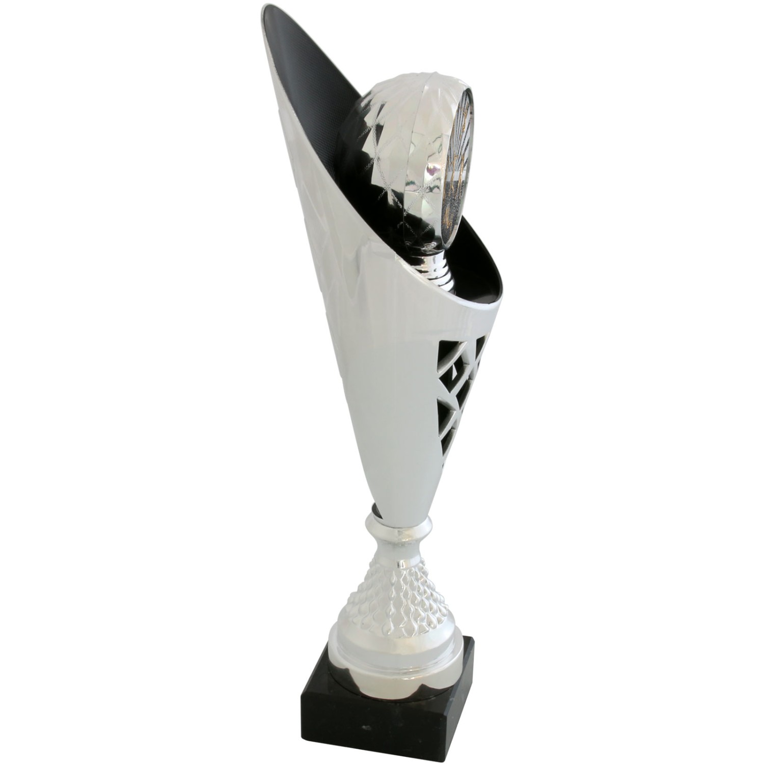 1. Foto Pokal Feuerwehr Serie VERDUN Trophäe silber groß mit Gravur (Größe: Größe S 33,5 cm)