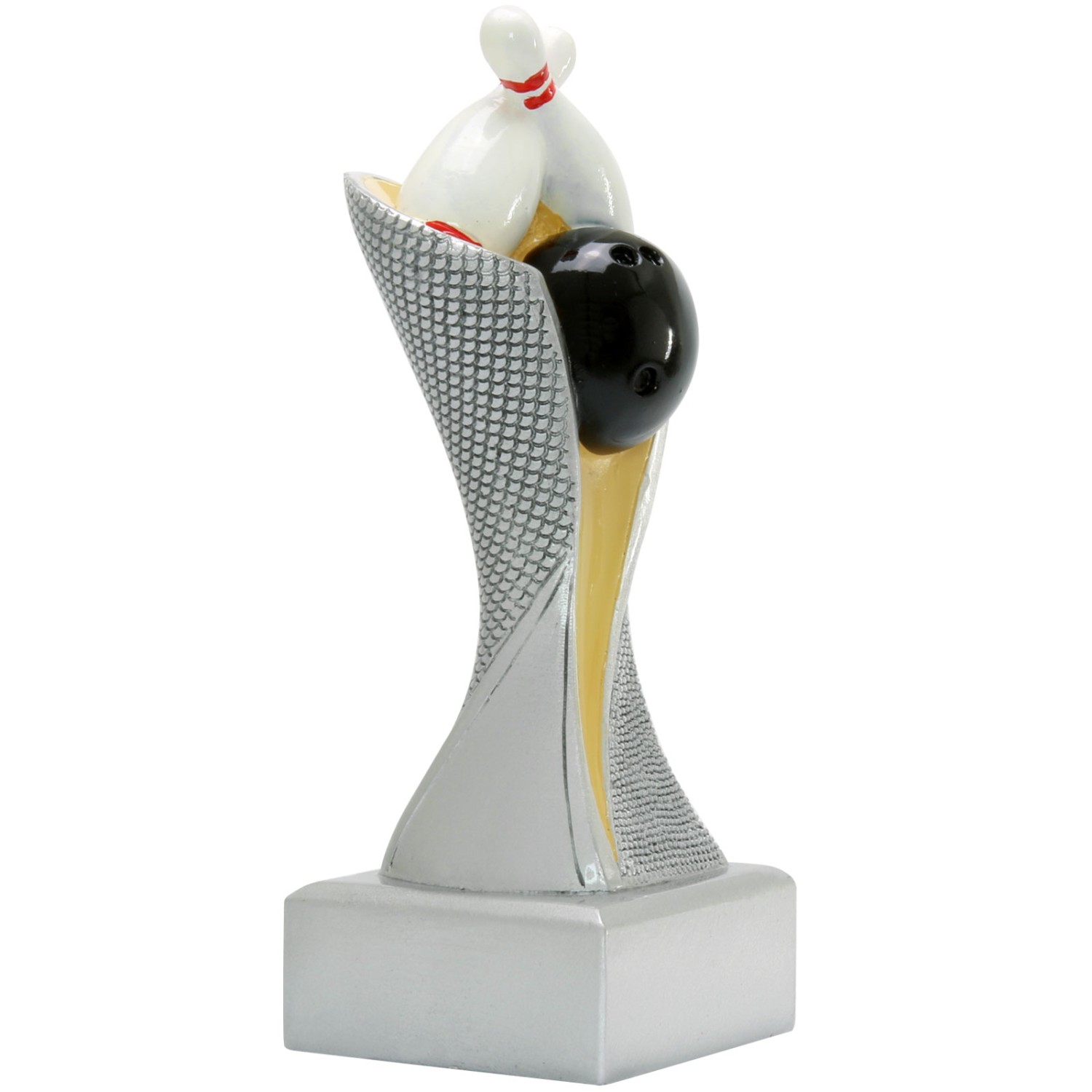 2. Foto Bowling Kegeln Pokal Pokalset METZ mit Gravurplatte und Gravur (Größe: Größe L 19 cm)