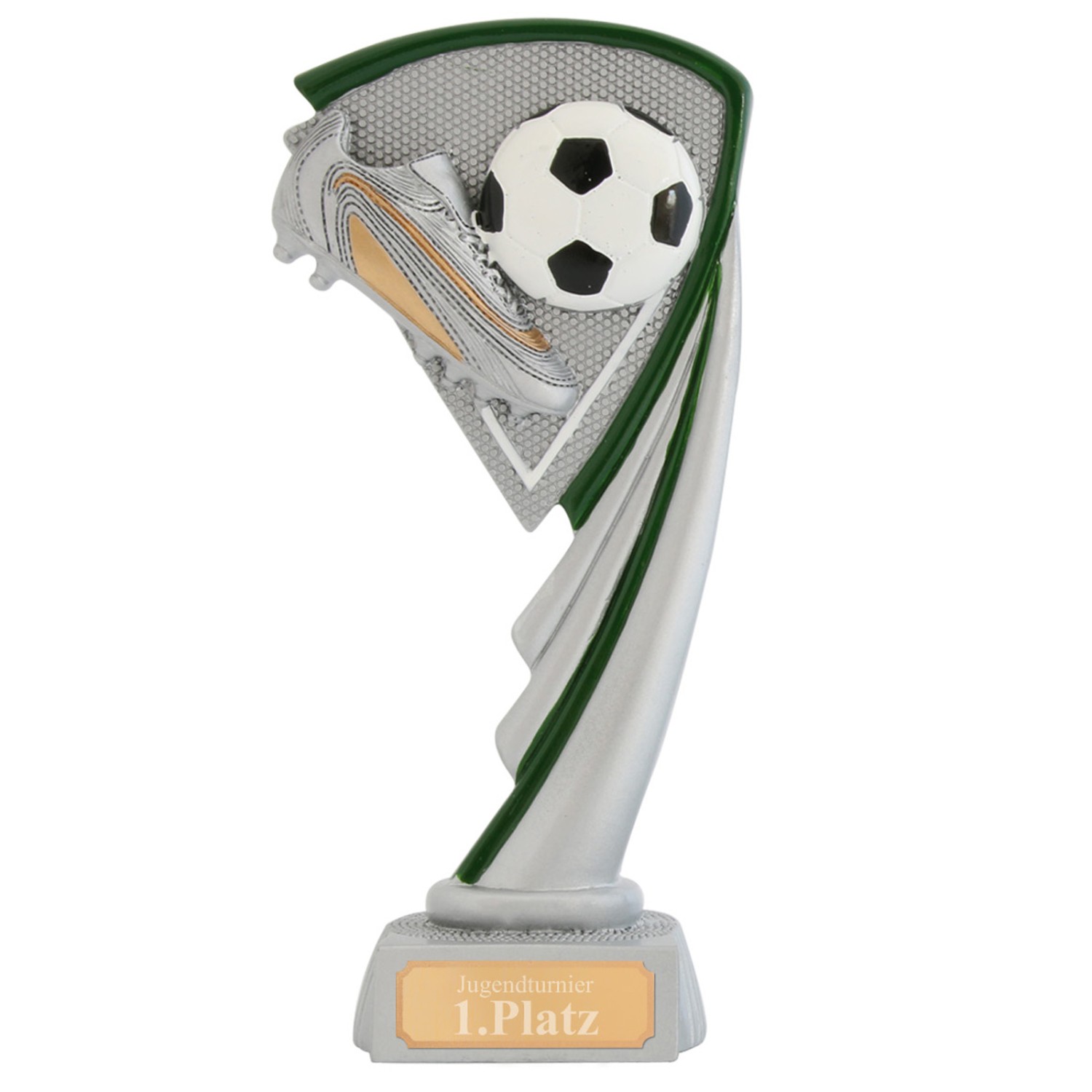 0. Foto Fußball Schuh Pokal Trophäe Arras 3 Größen mit Gravur (Größe: Größe L 19 cm)