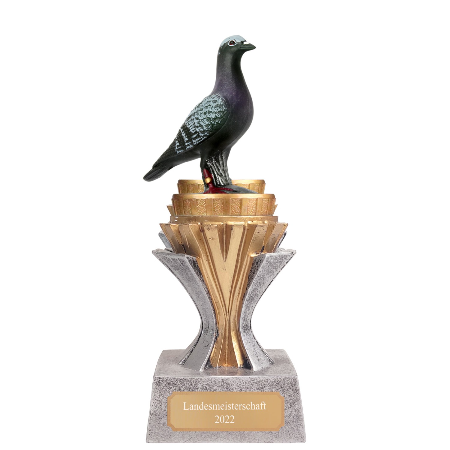 Pokal Trophäe Tauben Taubenzucht Serie SALAKA aus Resin PVC 3 Größen (Größe: Größe S 17 cm)