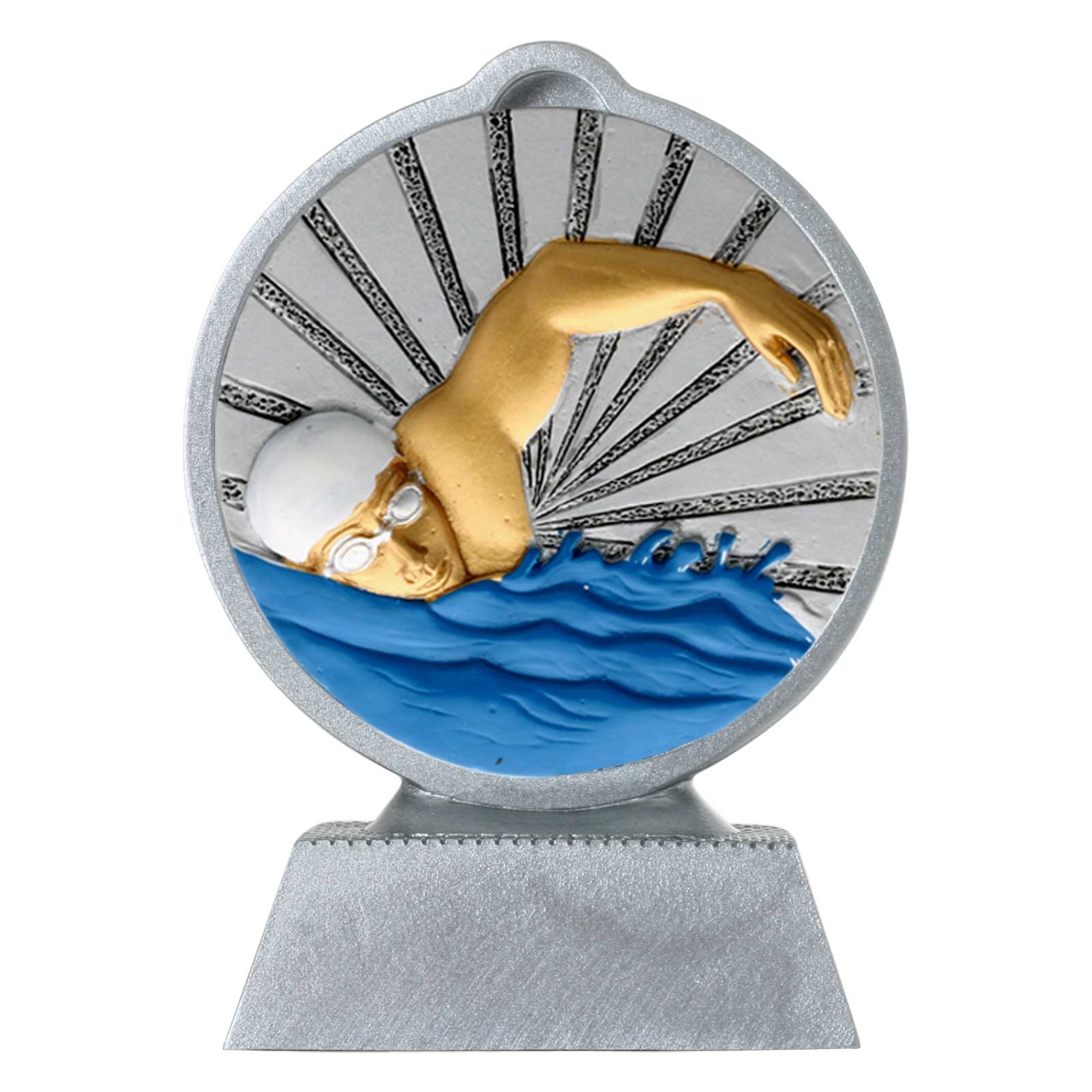 0. Foto Pokal mit 3D Motiv Schwimmen Schwimmsport Serie Ronny 10,5 cm hoch