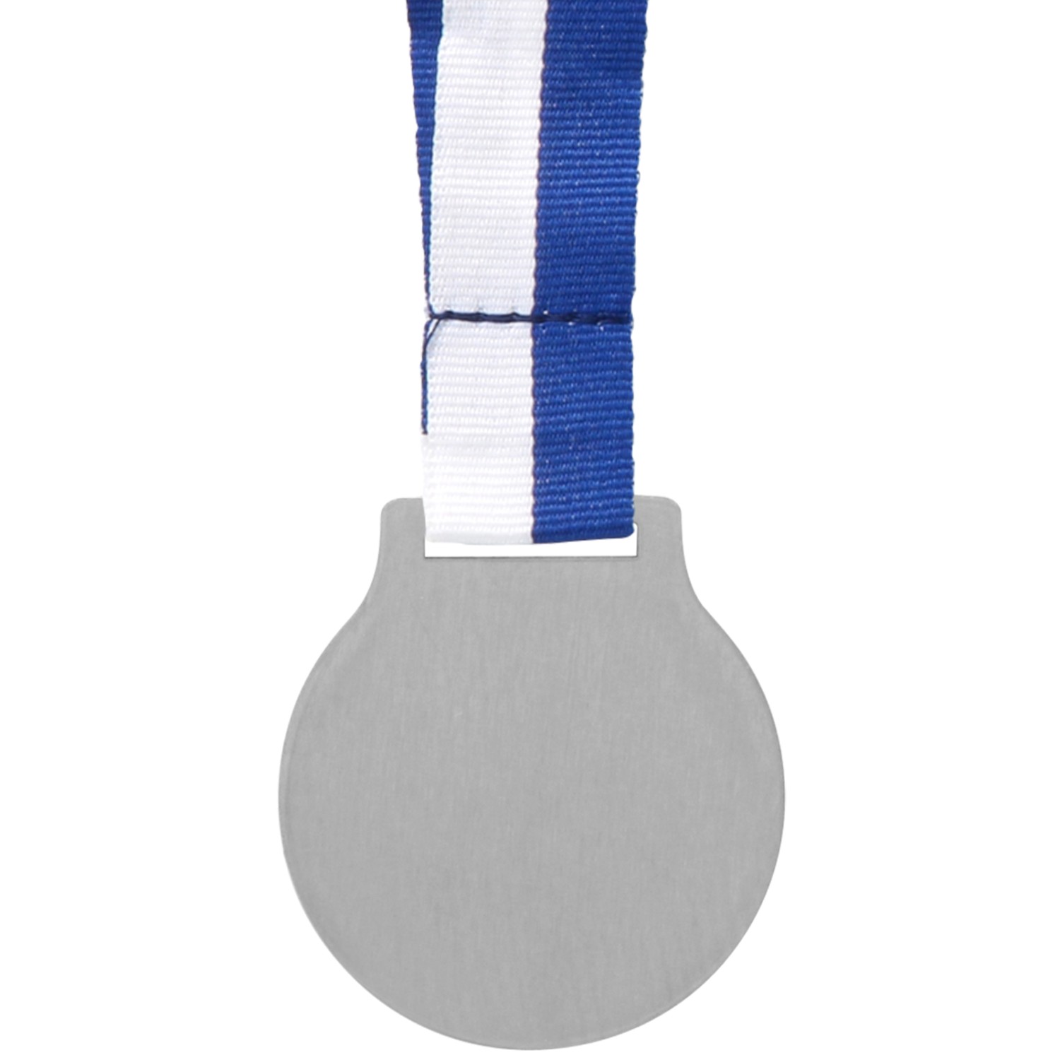 0. Foto Medaille VIRA 50mm Design mit Druck oder Gravur (Medaillenfarbe: silber Bandfarbe: blau/weiß)
