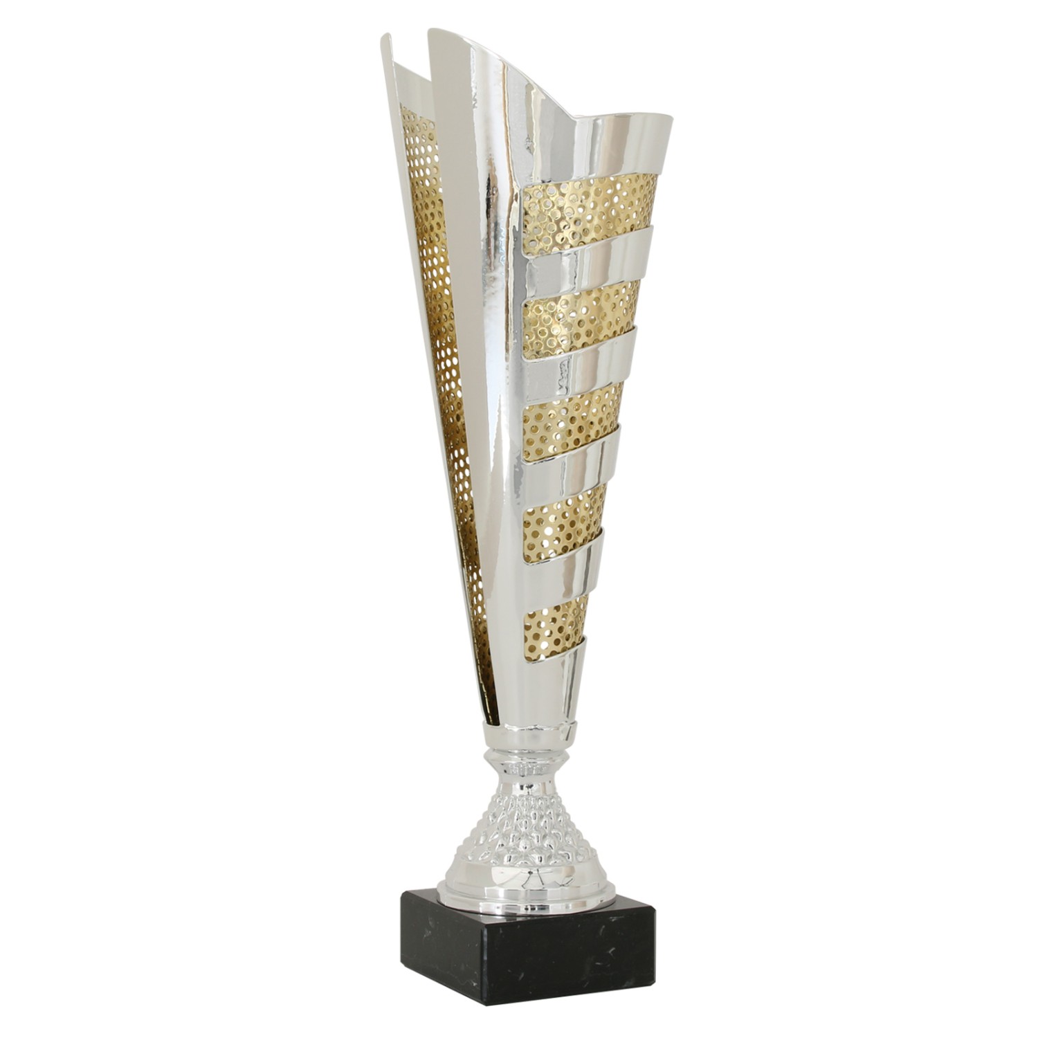 1. Foto Pokal Pokalset CLUNY Metall silber gold 3 Größen mit Gravur (Größe: Größe S 36 cm)