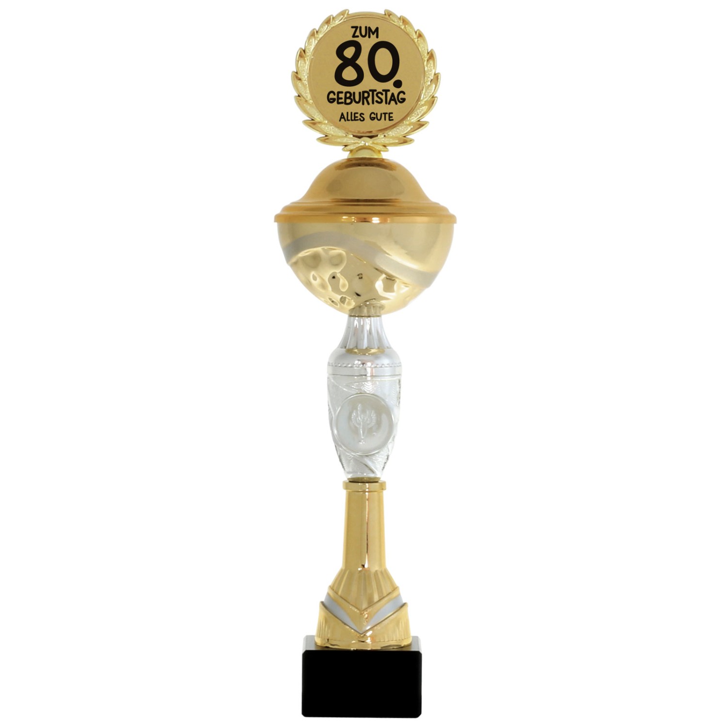 0. Foto Pokal 80. Geburtstag Geschenk 31cm groß (Jahreszahl Geburtstag: 80)