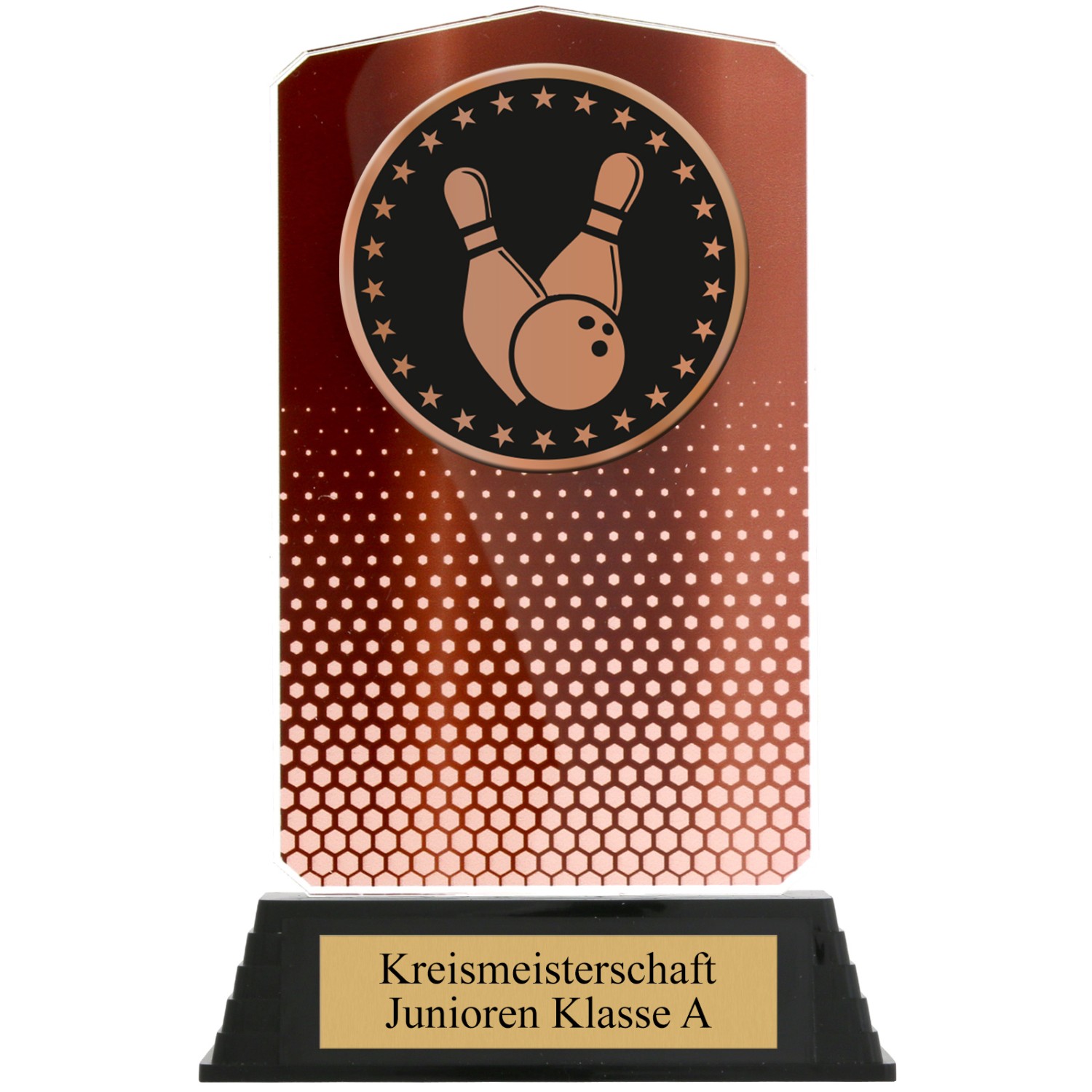 0. Foto Pokal Bowling HUPPY Bronze Acryl mit XL