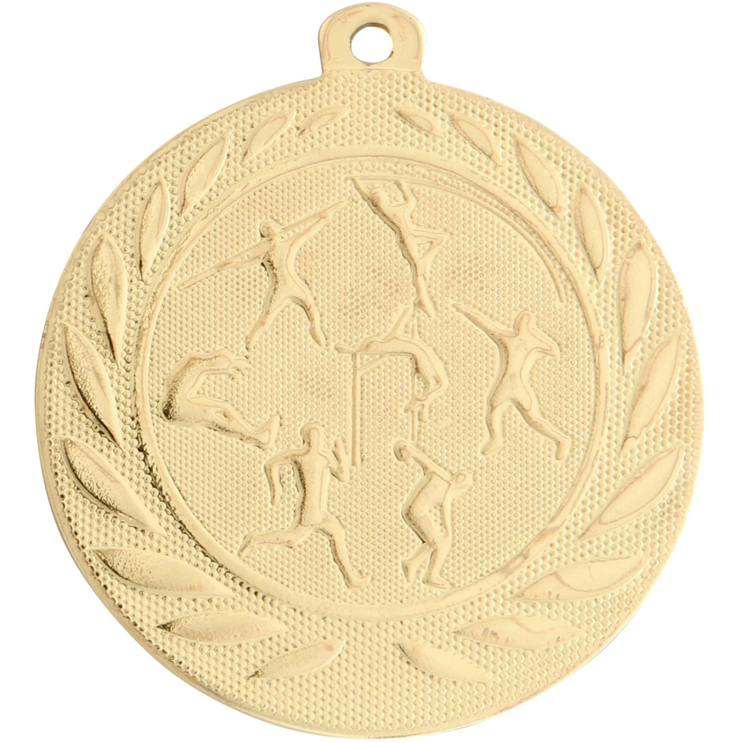 1. Foto Medaille Leichtathletik aus Stahl gold silber bronze 50 mm (Sorte: Set je 1x gold / silber / bronze)