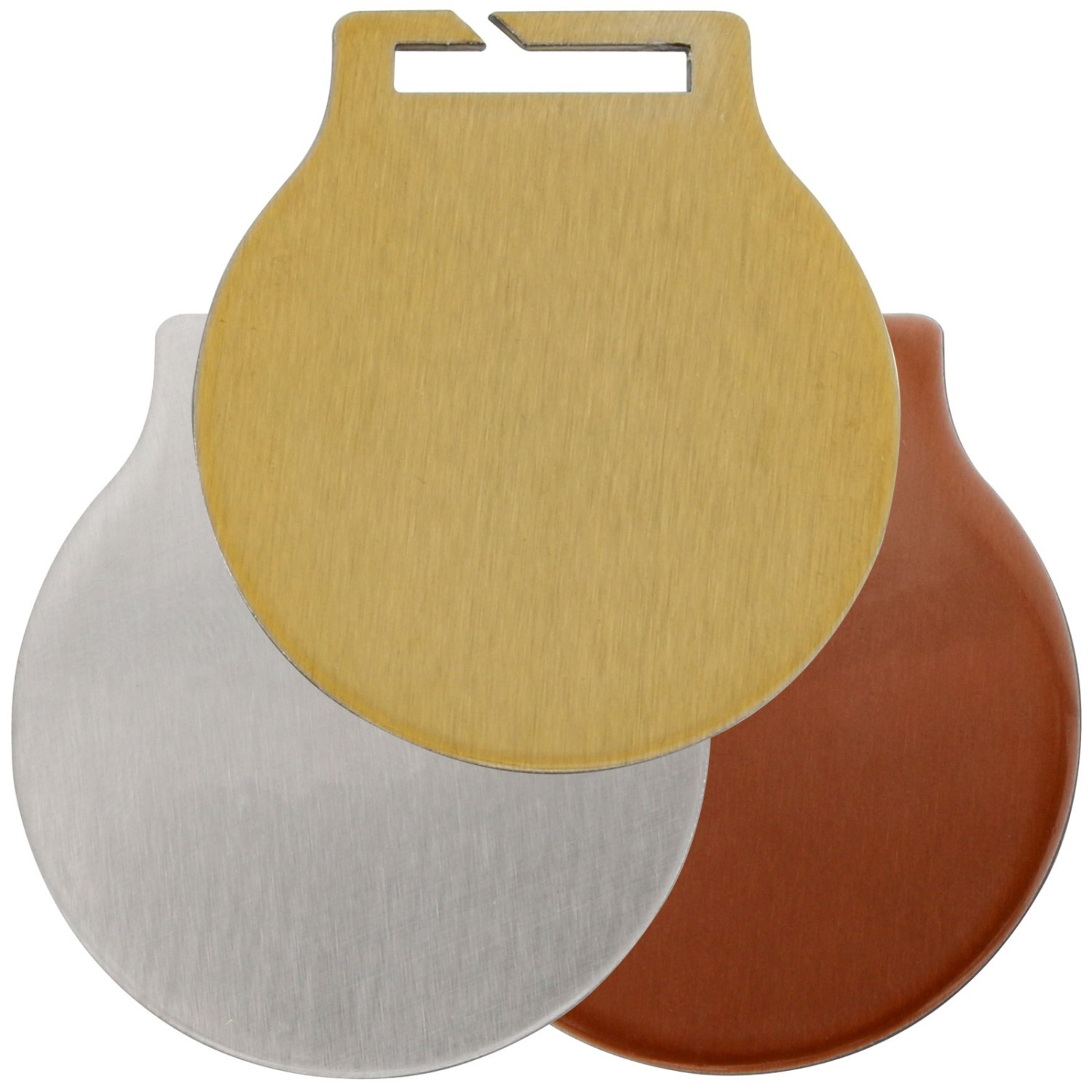 Medaille VIRA 70mm (Medaillenfarbe: Weiß Bandfarbe: kein Band) Set mit Gold, Silber und Bronze