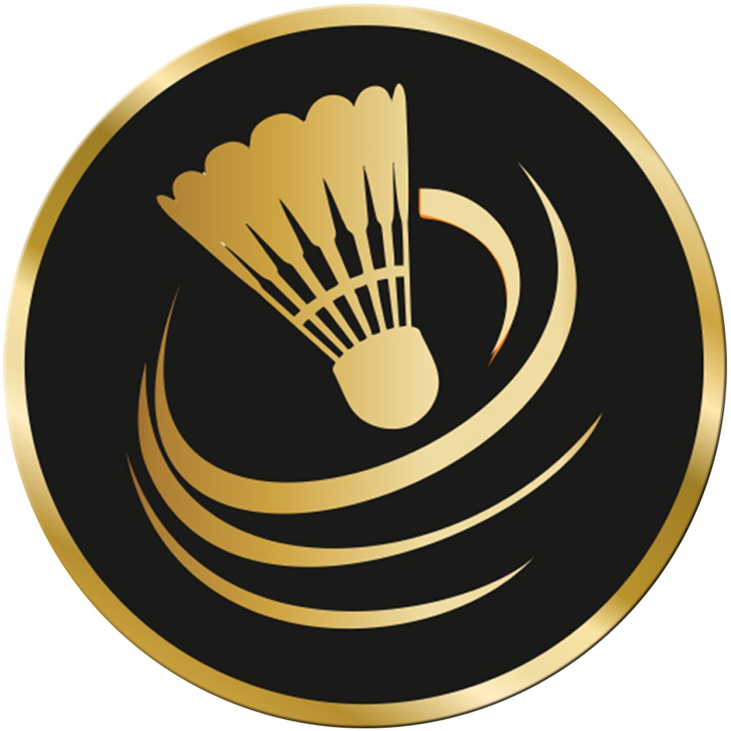 0. Foto ACRYL Emblem 70mm Badminton Federball Gold