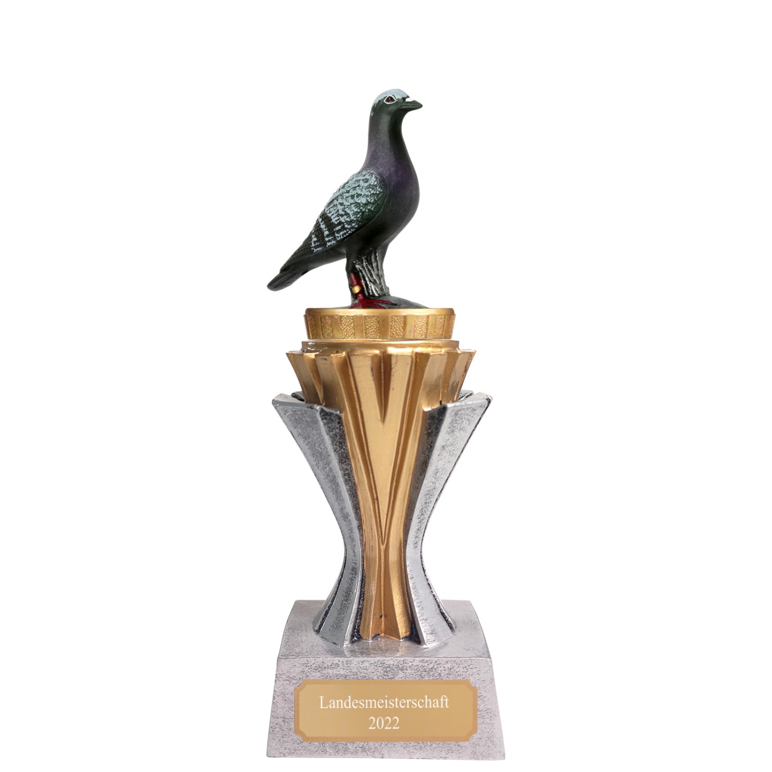 Pokal Trophäe Tauben Taubenzucht Serie SALAKA aus Resin PVC 3 Größen (Größe: Größe M 19 cm)