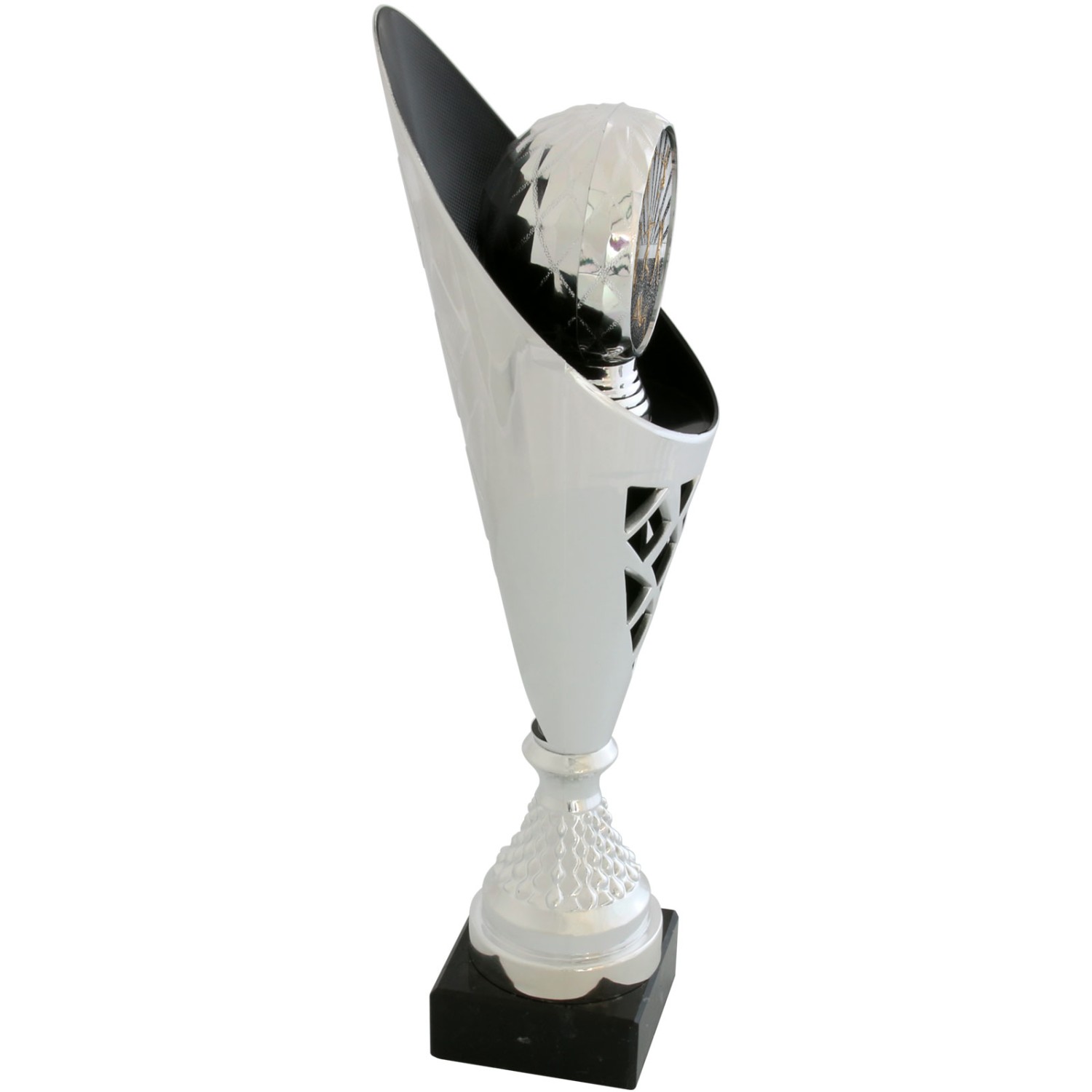 1. Foto Pokal Leichtathletik Serie VERDUN Trophäe silber groß mit Gravur (Größe: Größe L 40 cm)