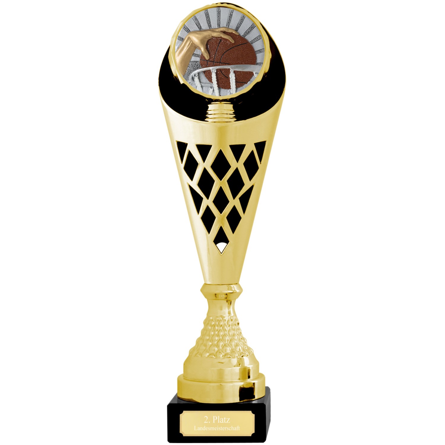 2. Foto Pokal Set Basketball CALAISE 3 Stück je 33,5, 37,5 und 40,5 cm Trophäe Gold mit Gravur