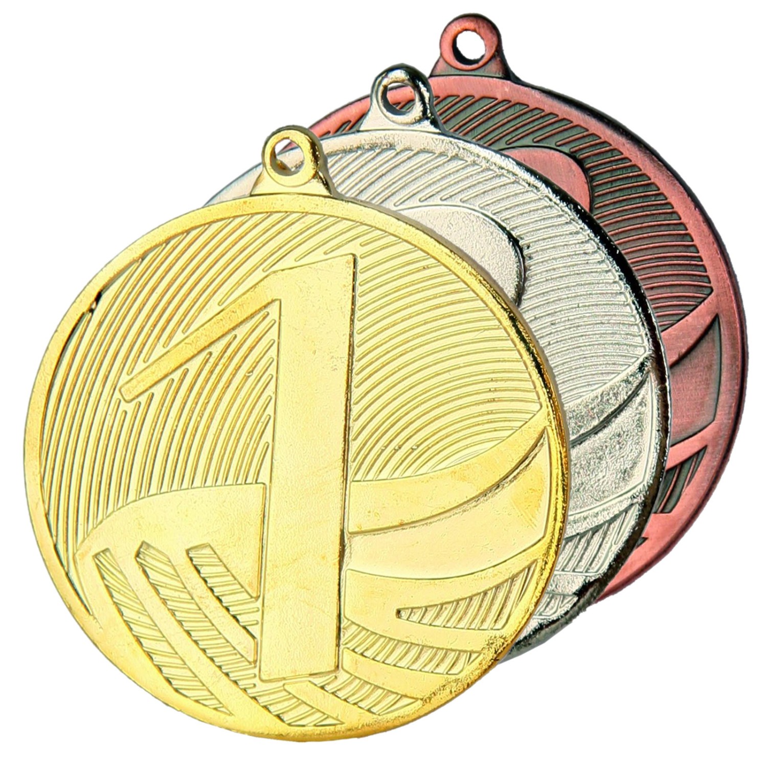 1. Foto Medaille MD1291 aus Stahl 50 x 3mm Zahlen 1 2 3 (Sorte: gold)