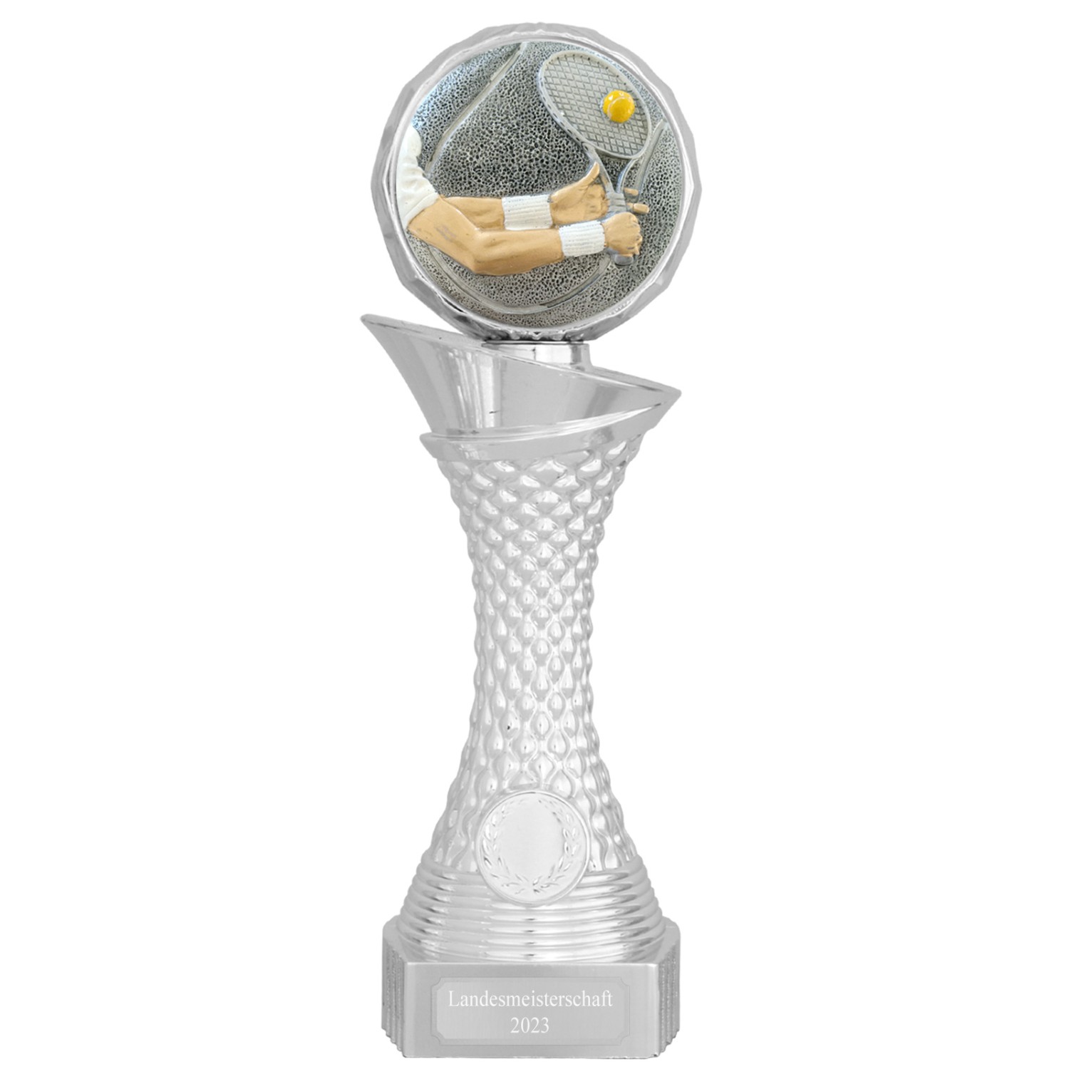 0. Foto Tennis Pokal AVORD Trophäe silber mit Gravur (Größe: M 25cm hoch)