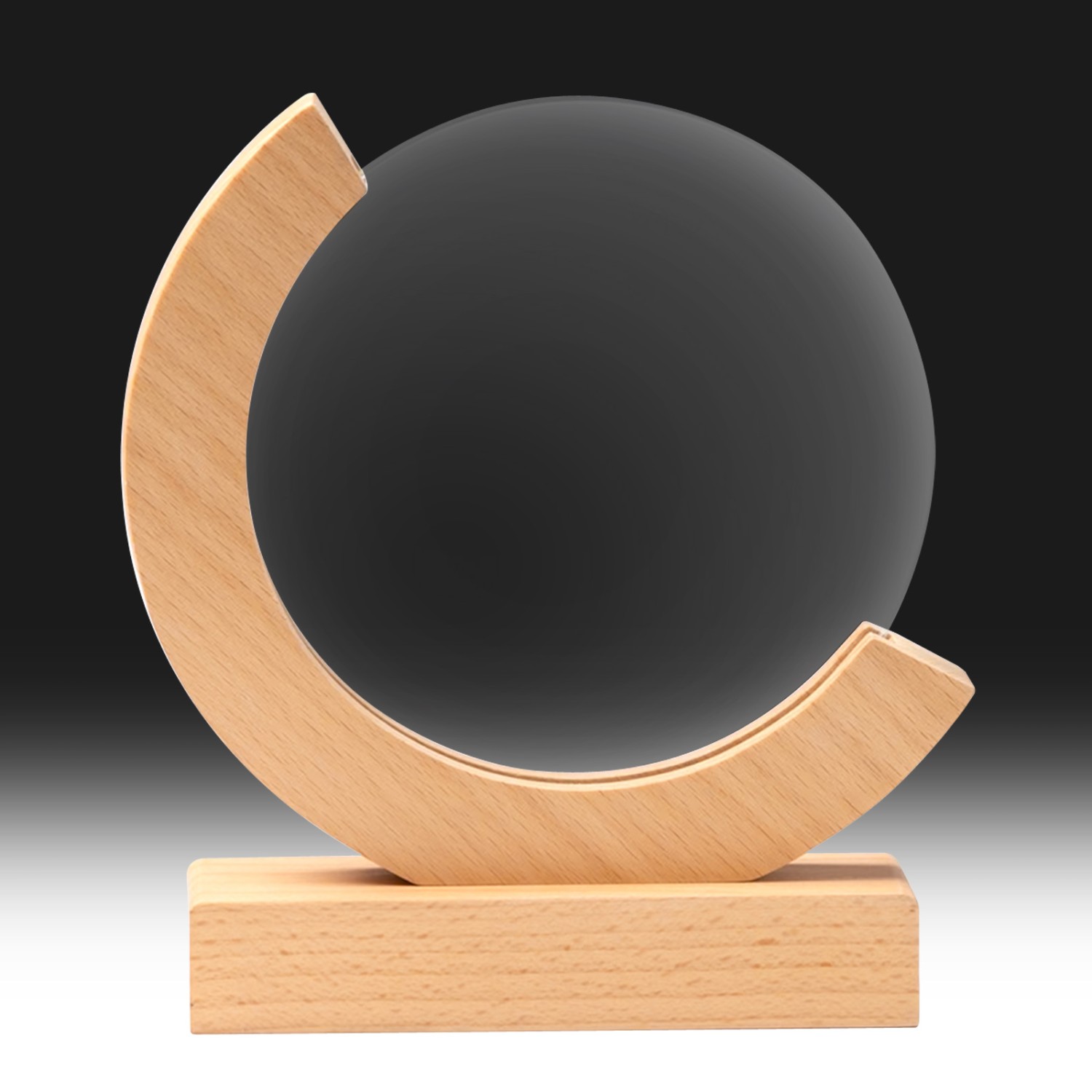 2. Foto Pokal GLOBE Glas Holz Trophäe mit Gravur