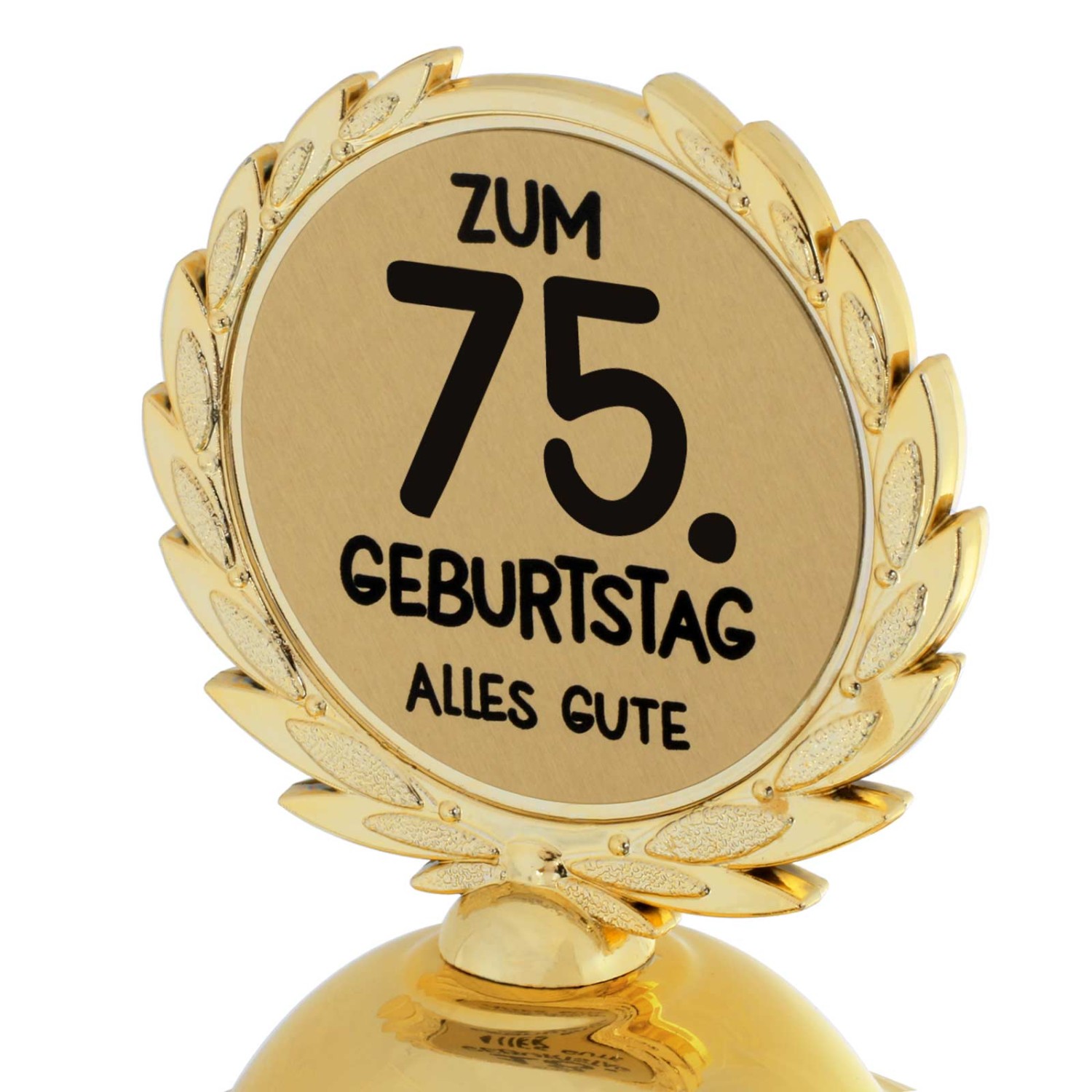 1. Foto Pokal 75. Geburtstag Geschenk 31cm groß (Jahreszahl Geburtstag: 75)