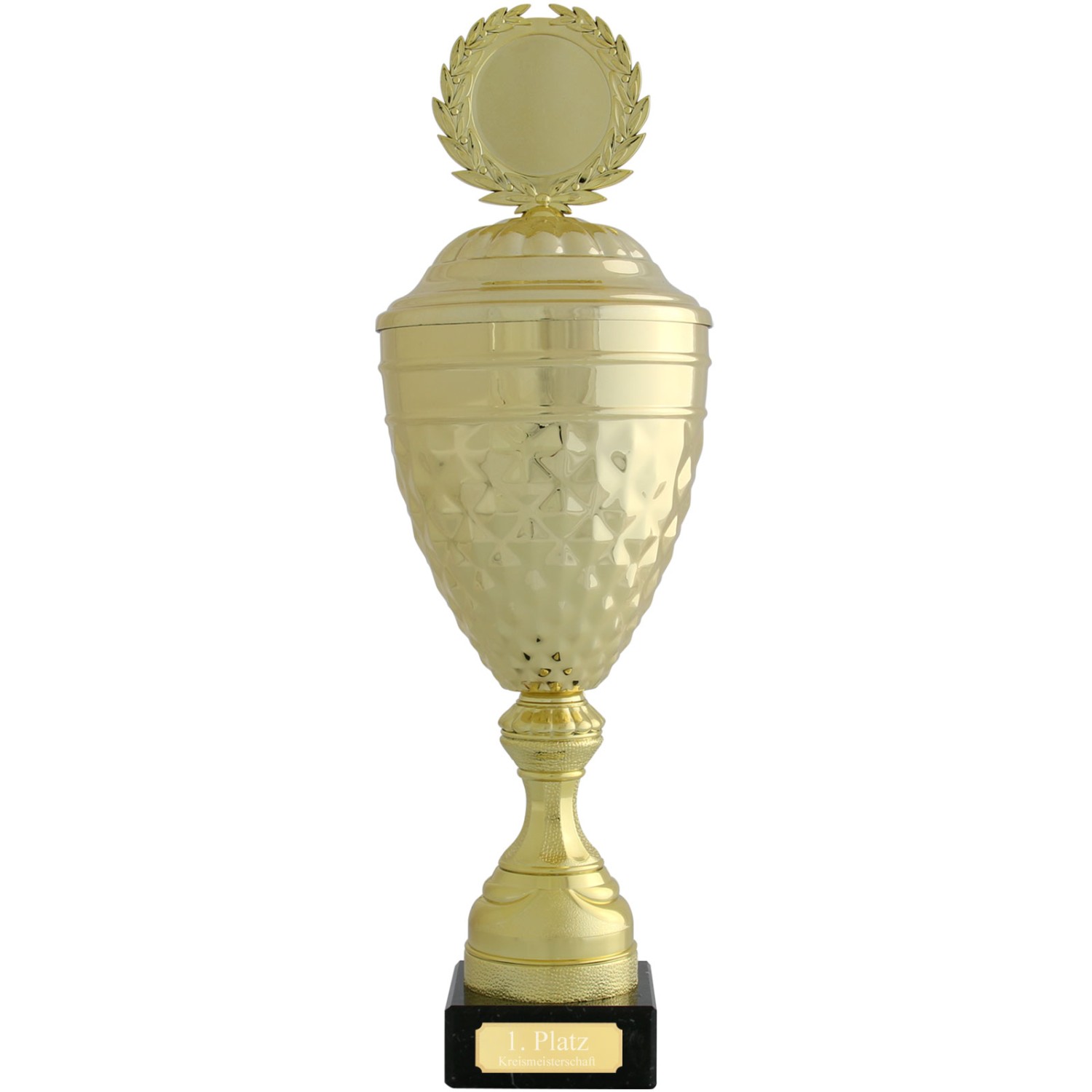 0. Foto Pokal ALBI Pokalset Metall gold mit Deckel 8 Größen mit Gravur (Höhe: 39 cm hoch)