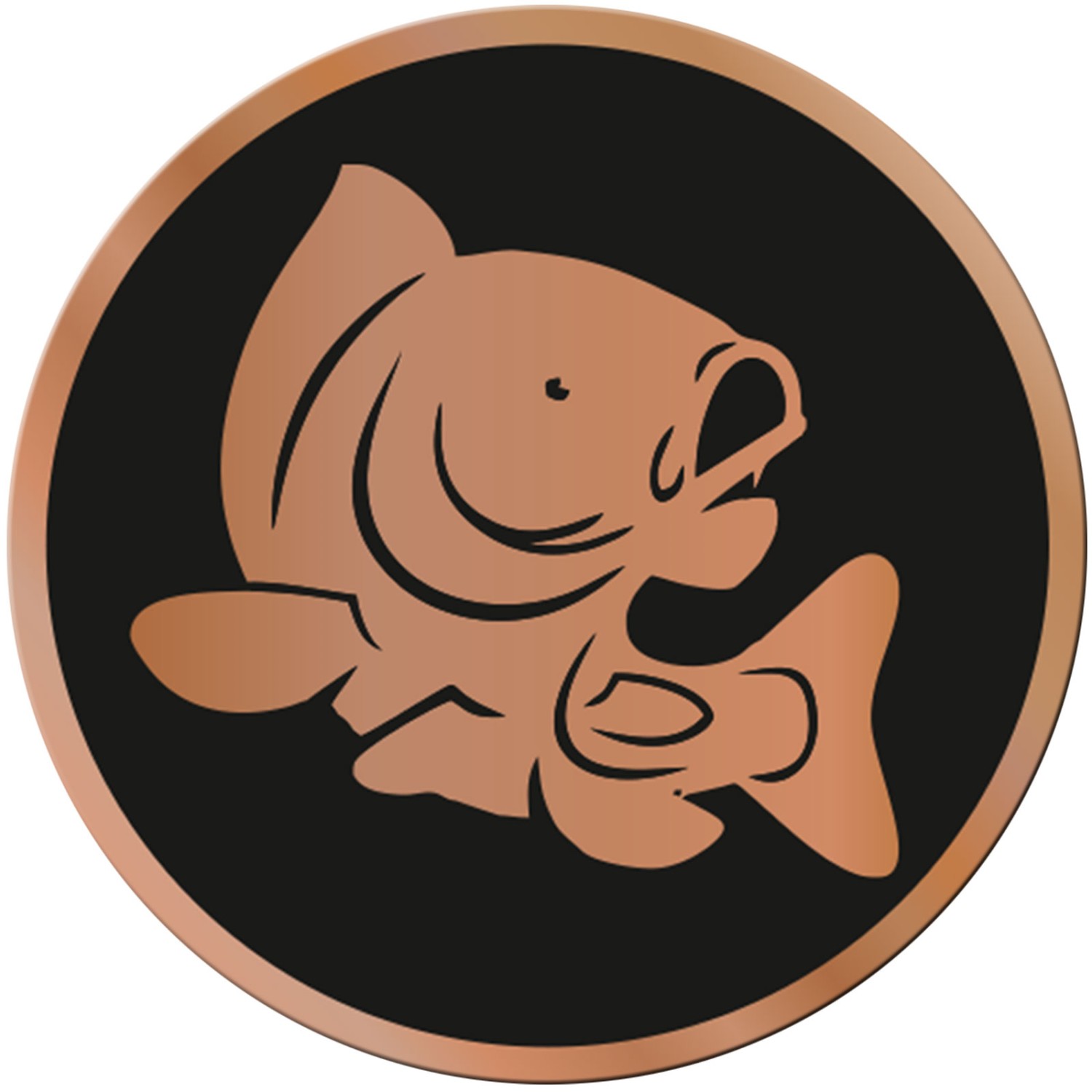 0. Foto ACRYL Emblem 70mm Fisch Karpfen Angeln Bronze