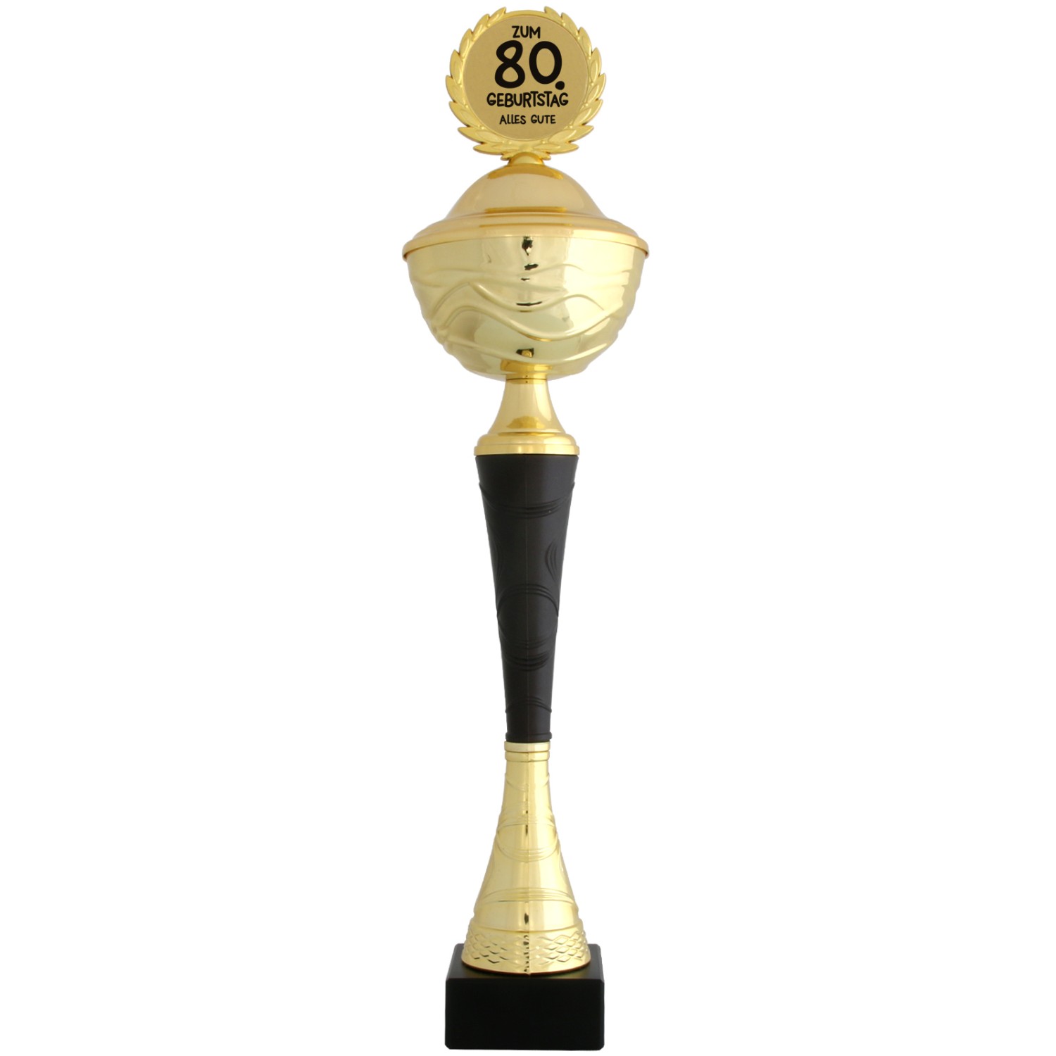 Pokal DRANCY für Geburtstag Geschenk 43cm mit Deckel (Jahreszahl Geburtstag: 80)