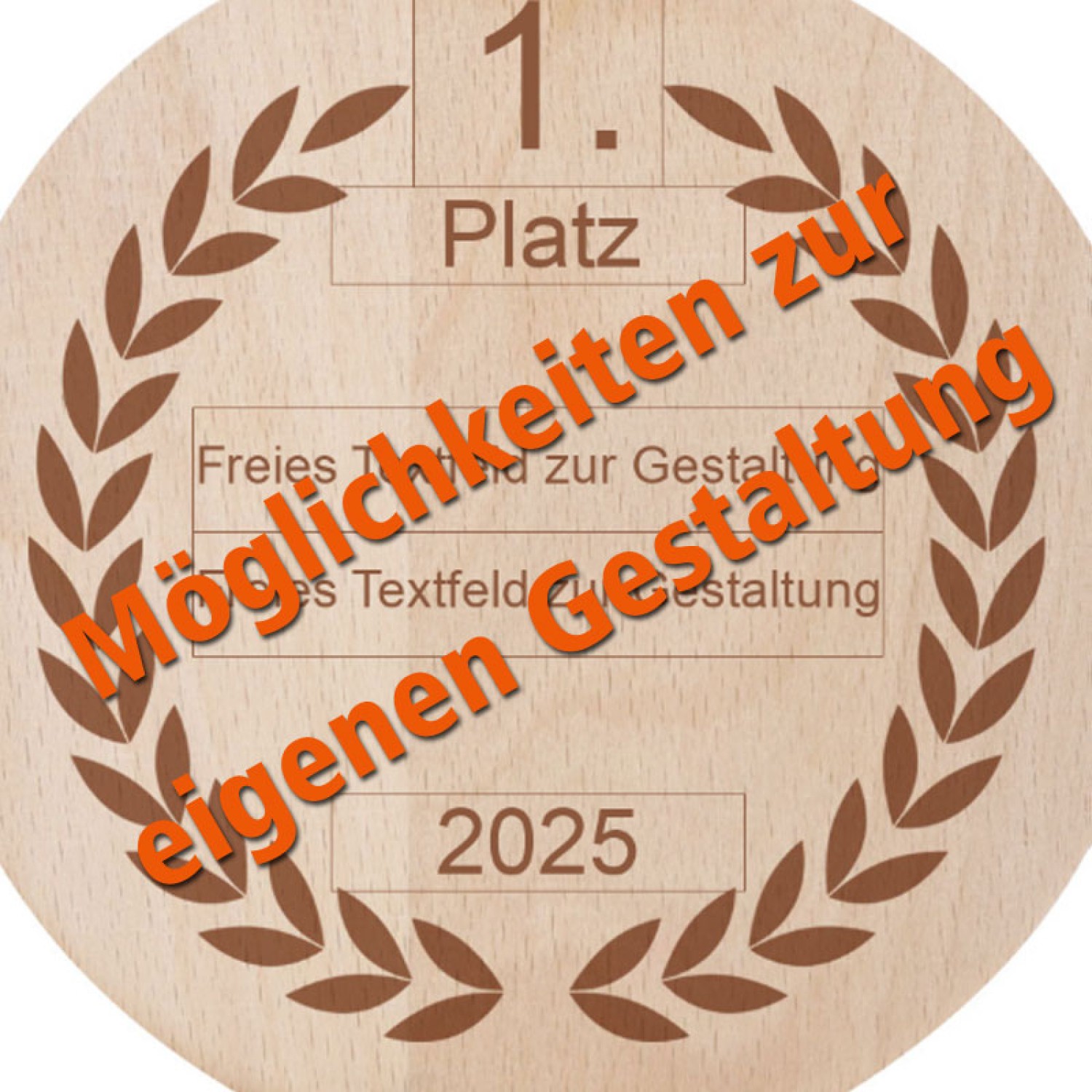 3. Foto Holz Pokal LIREY Größe M rund mit Gravur