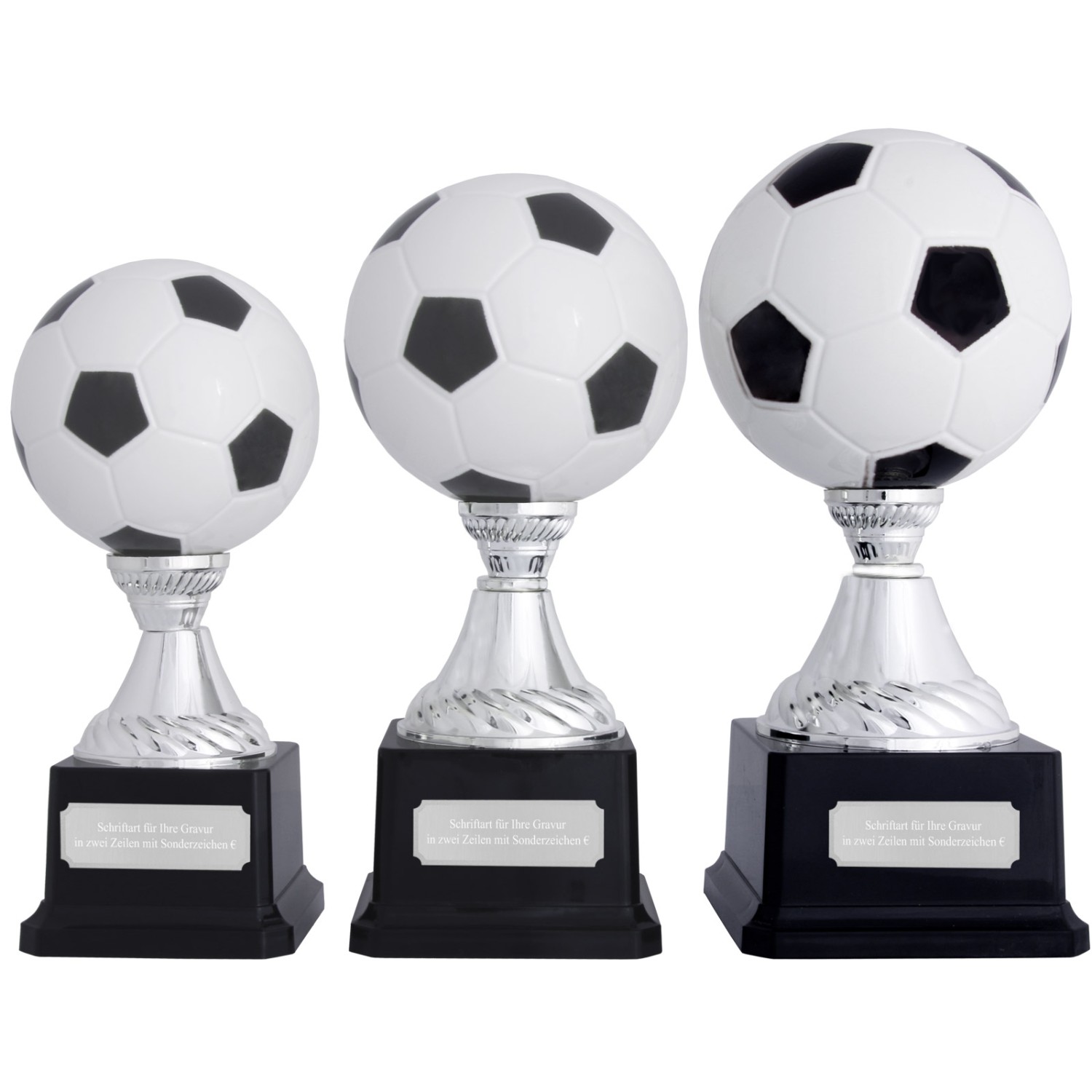 0. Foto Pokal Fußball JOZE Fußballpokal Trophäe 3 Größen mit Gravur (Größe: Set je 1x S, M und L)