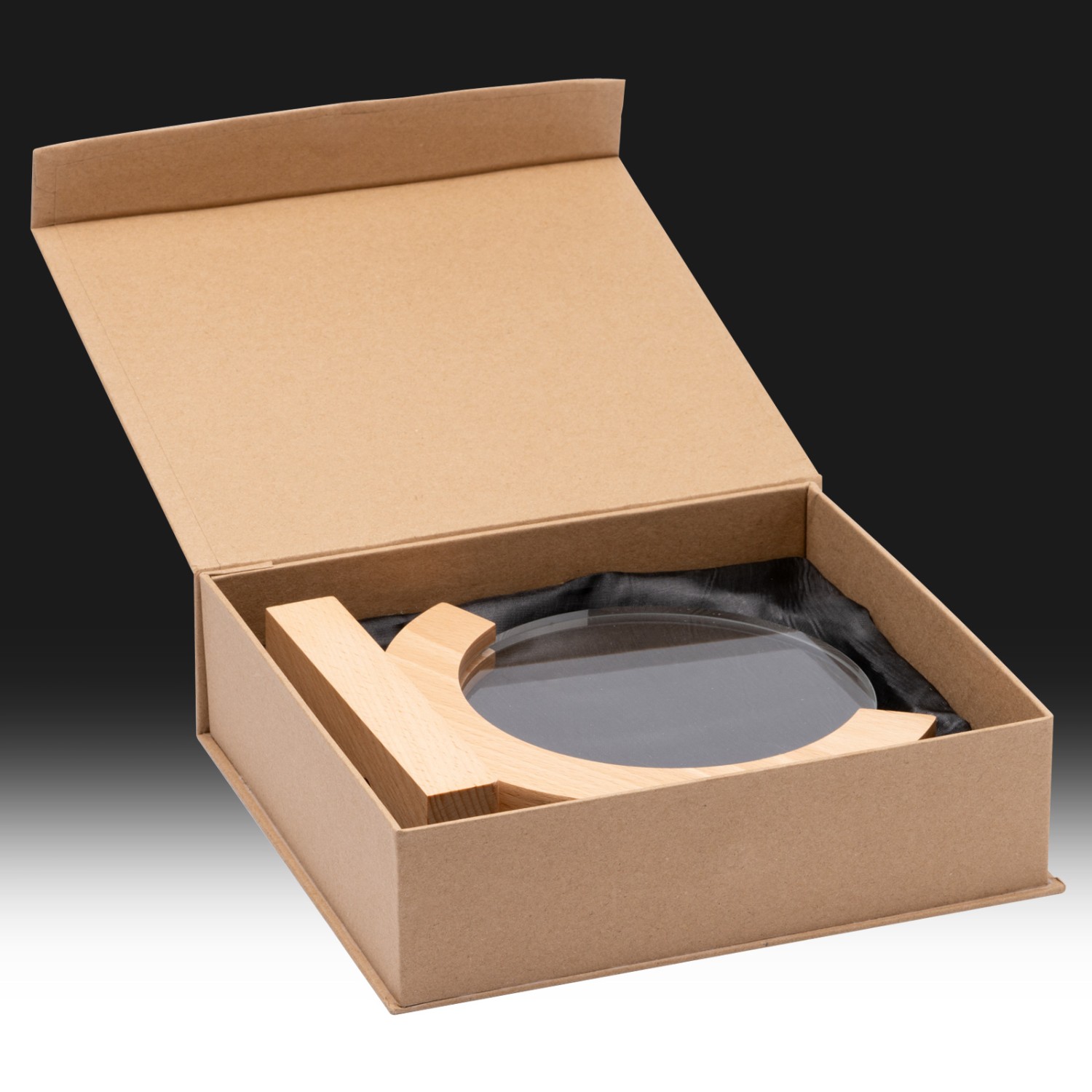 3. Foto Pokal GLOBE Glas Holz Trophäe mit Gravur