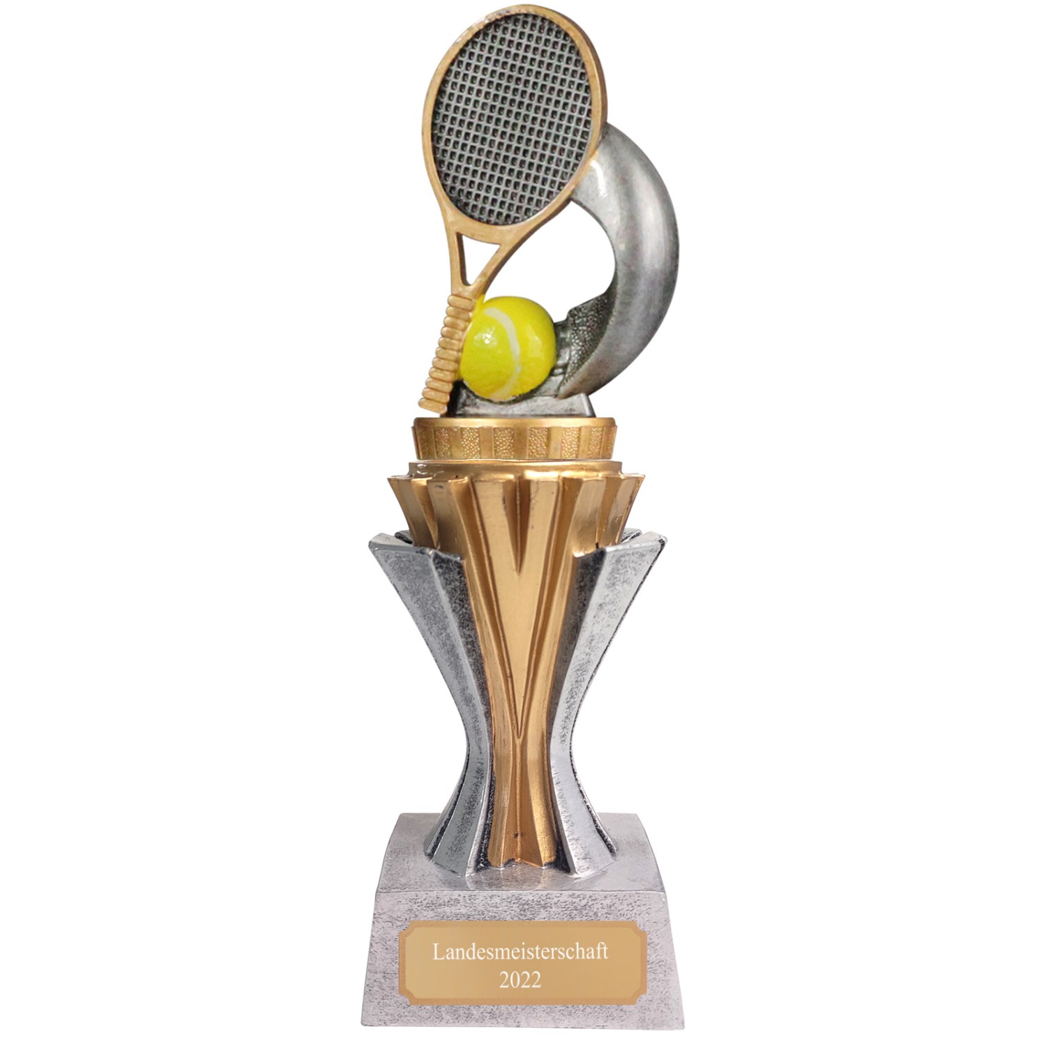 Pokal Trophäe Tennis Serie SALAKA aus Resin PVC 3 Größen (Größe: Größe M 19 cm)