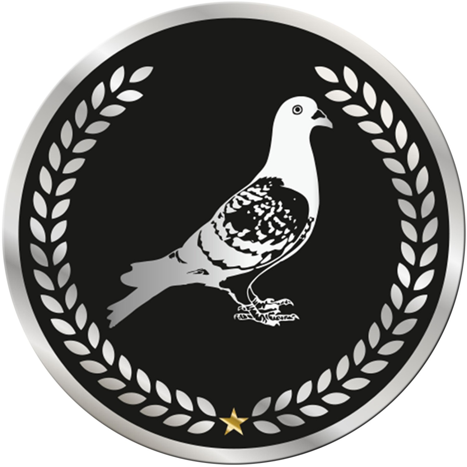 0. Foto ACRYL Emblem 70mm Taube Vogel Silber