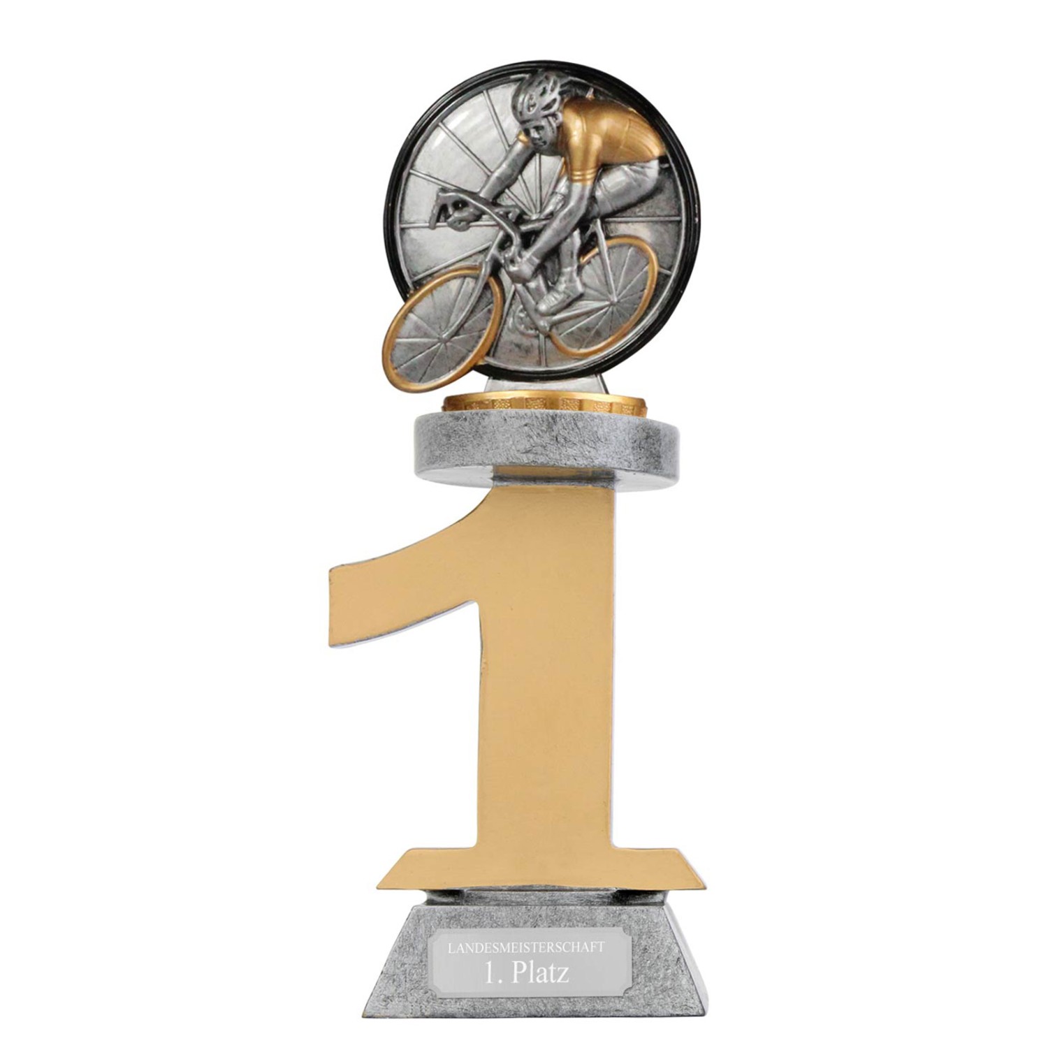 1. Foto Pokal Radsport Radrennen Radfahren Serie VILLON Trophäe mit Gravur (Motiv:  Set mit Platz 1,2 und 3)