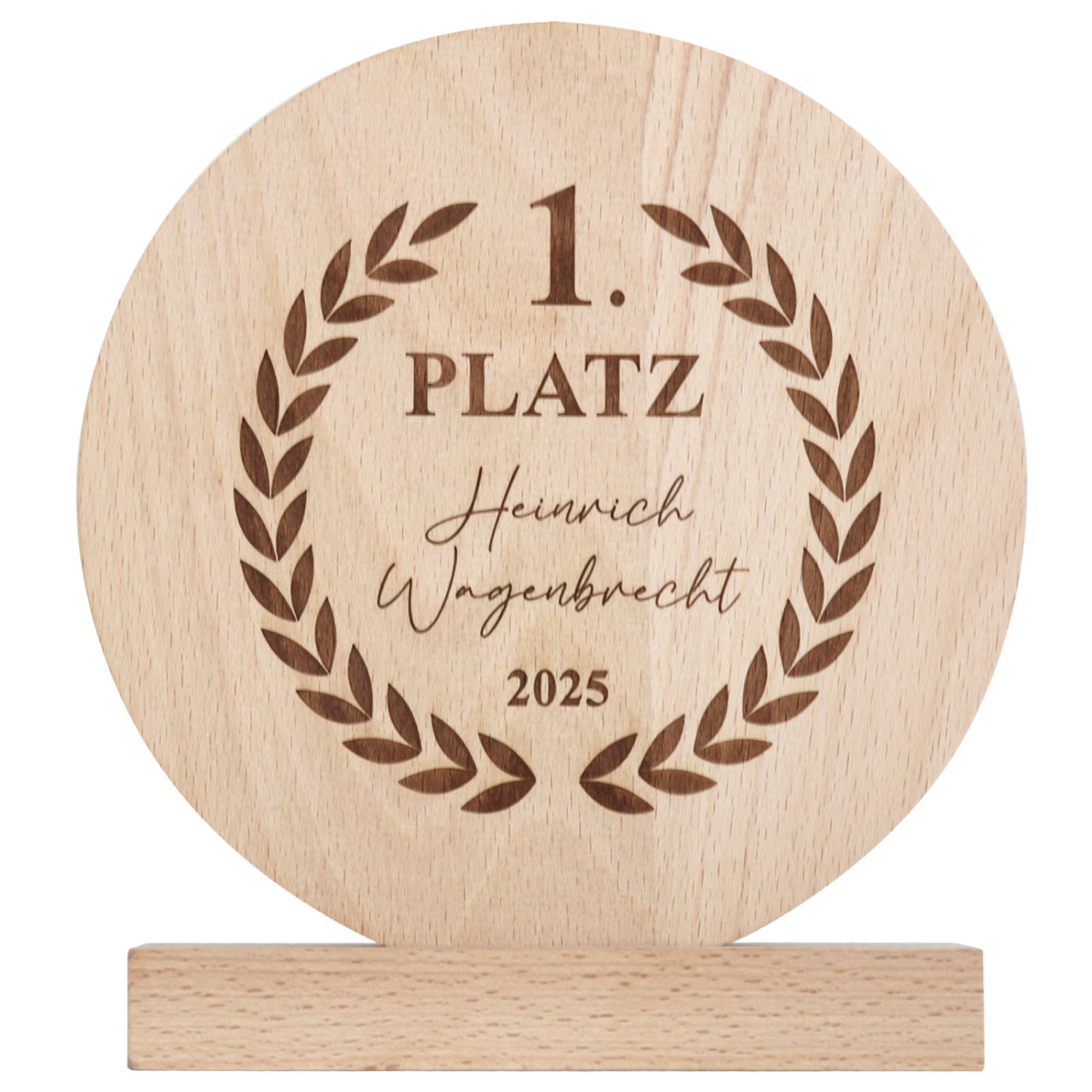 0. Foto Holz Pokal LIREY Größe S rund mit Gravur