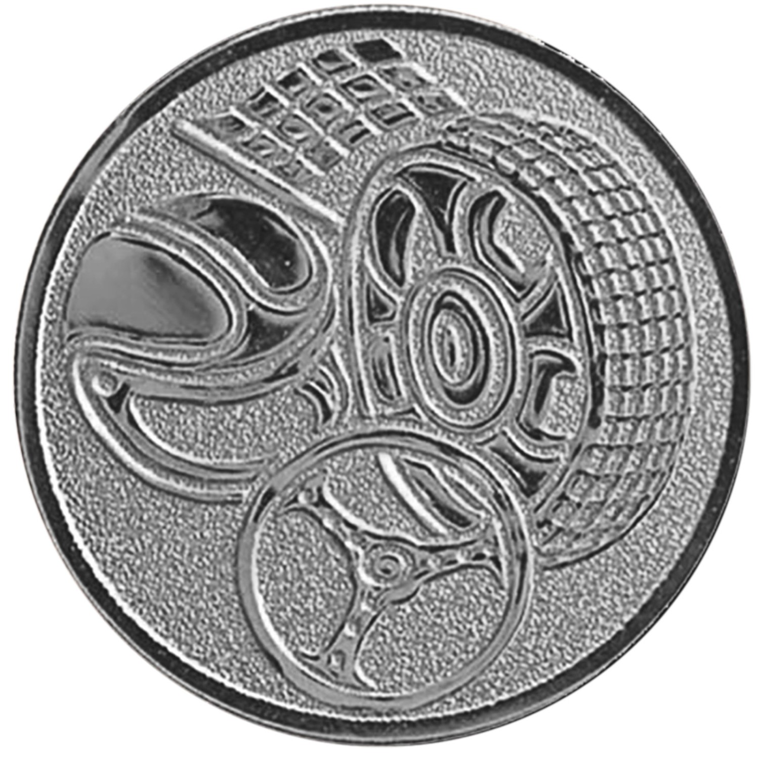 Emblem Metall 25mm Auto Motor Kart (Farbe: Silber)