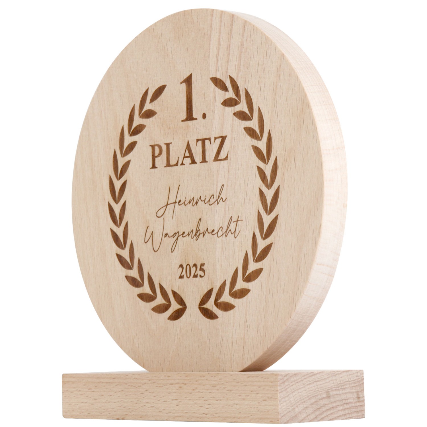 1. Foto Holz Pokal LIREY Größe S rund mit Gravur