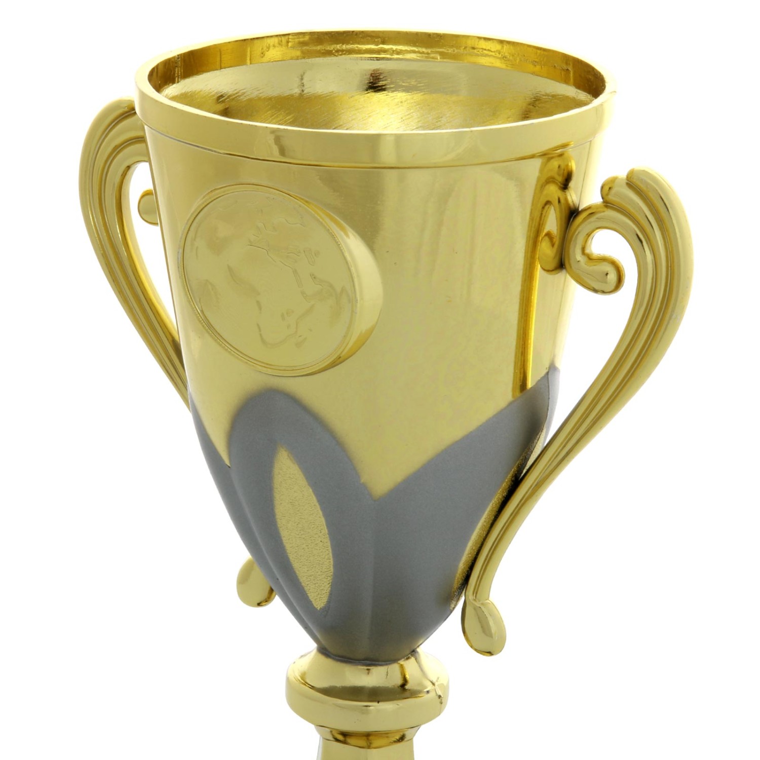 2. Foto Pokal Troyes mit Kelch gold massiv Steinsockel mit Gravur Pokalset (Größe: Set je 1 S, M und L)