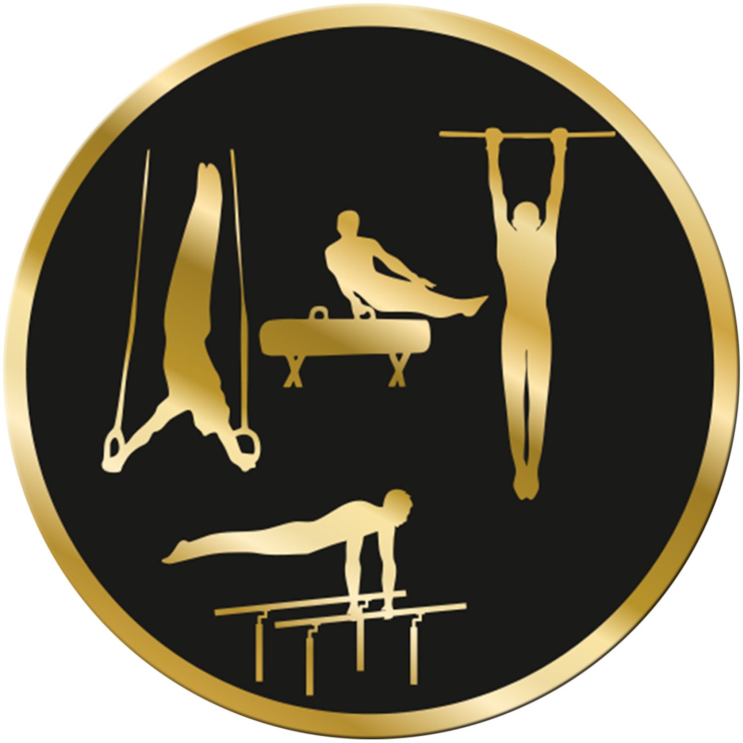 0. Foto ACRYL Emblem 70mm Turnen Leichtathletik Gold