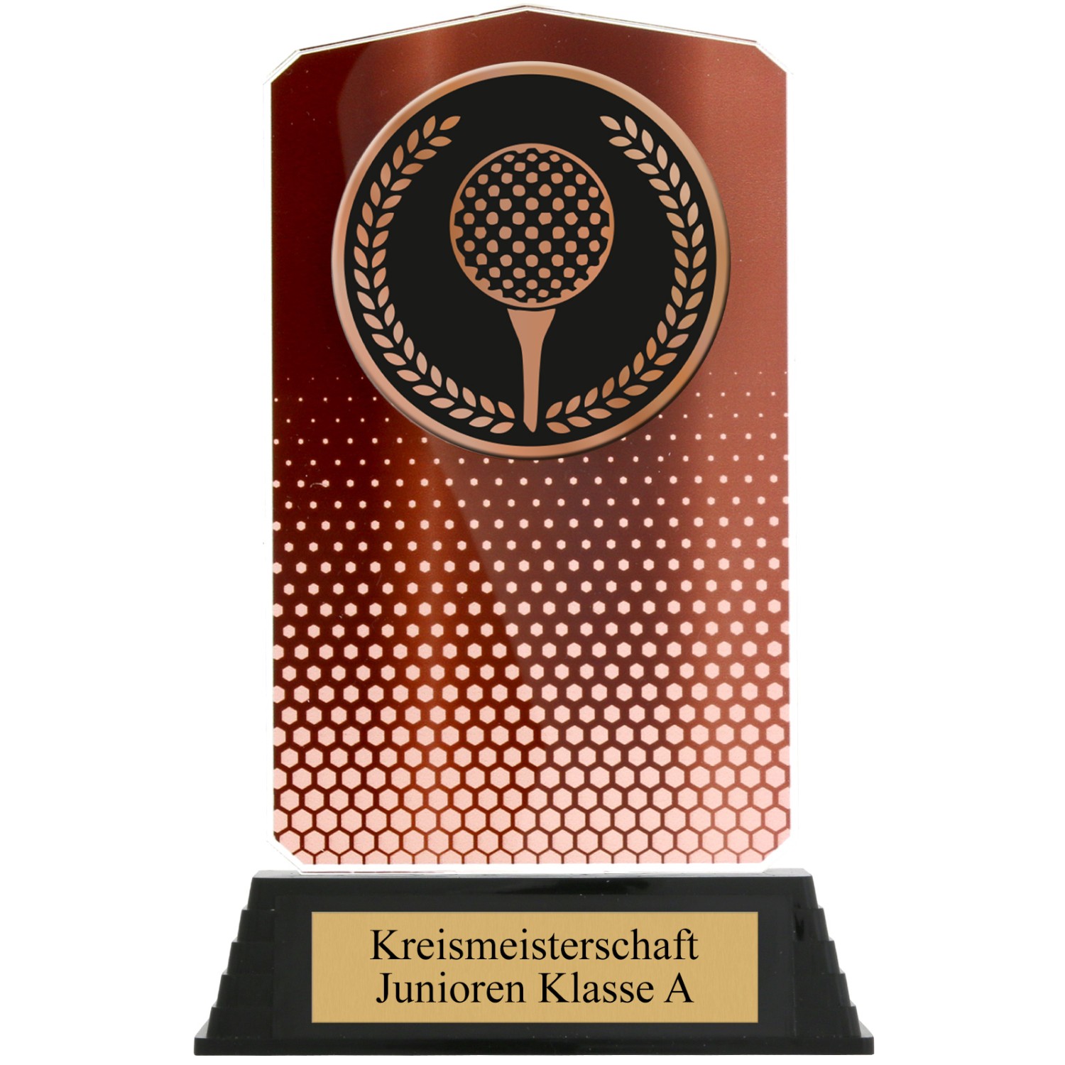 0. Foto Pokal Golf Golfsport HUPPY Acryl Bronze mit XL Gravur