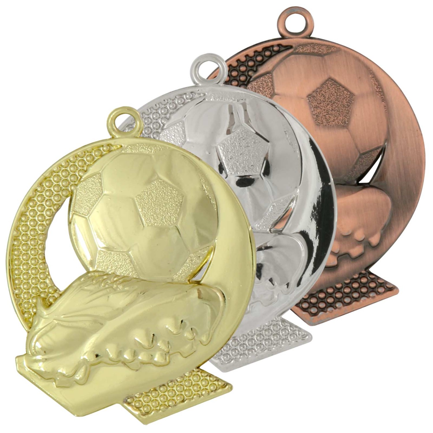 0. Foto Medaille ELIN Fußball Motiv gold silber bronze 43 x 50 mm (Sorte: Set je 1x gold / silber / bronze)