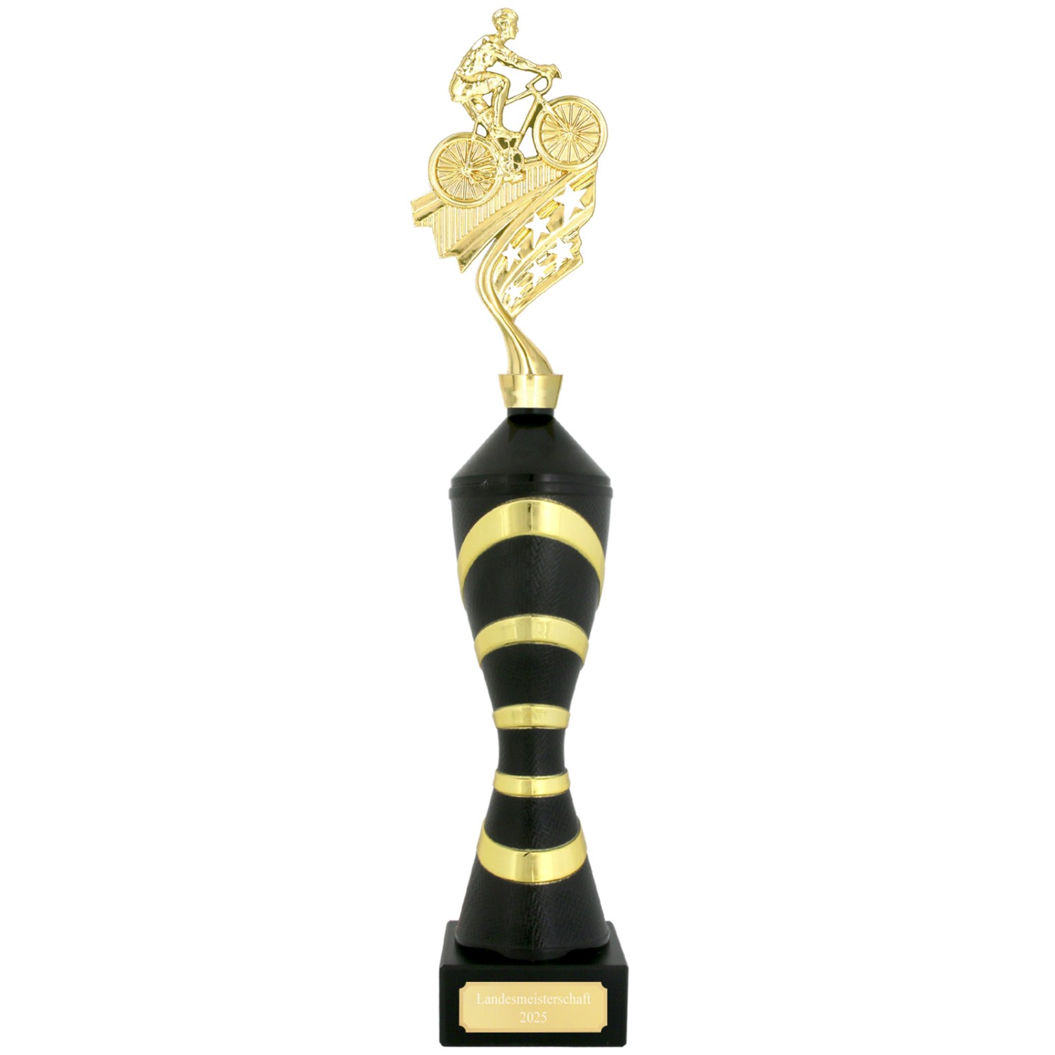 Pokal Radrennen S Serie Nisko Schwarz Gold mit Gravur