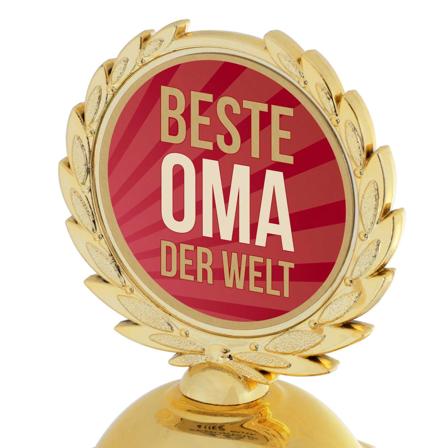 1. Foto Pokal beste Oma der Welt 31 cm PVC Metall Steinsockel