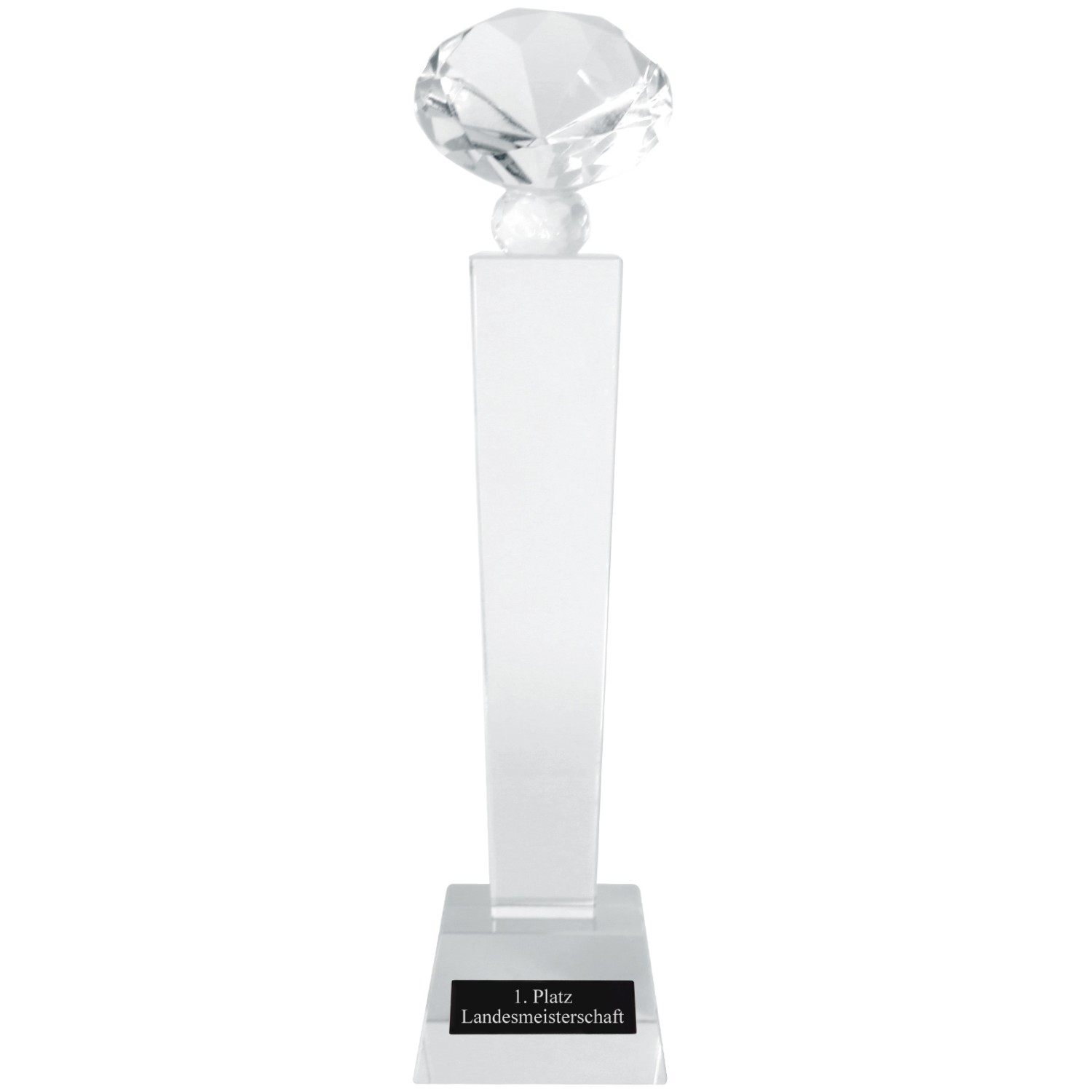 0. Foto Pokal DUBAI Glas Kristall Trophäe schwer 29cm im Etui mit Gravur
