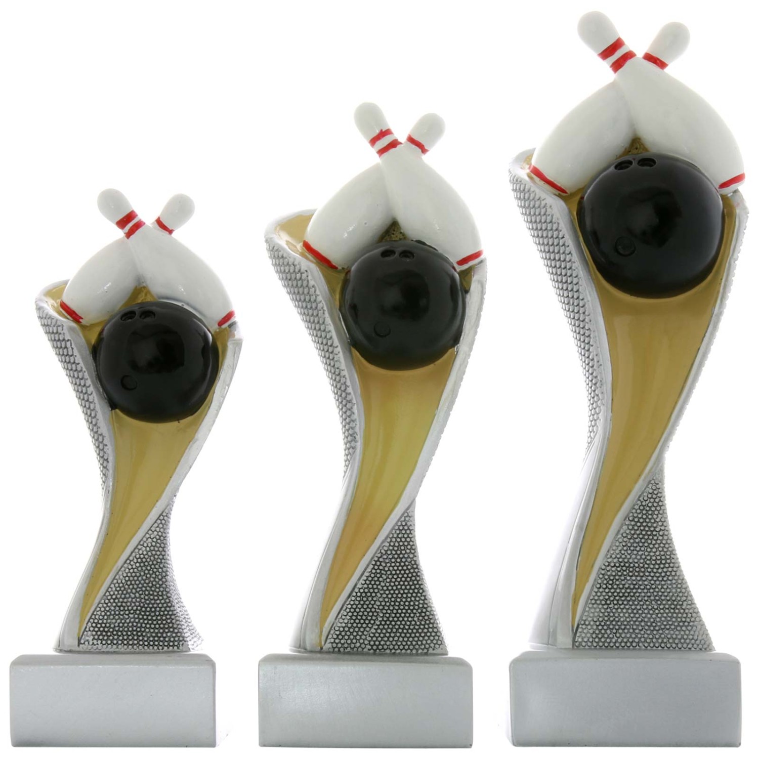 3. Foto Bowling Kegeln Pokal Pokalset METZ mit Gravurplatte und Gravur (Größe: Größe L 19 cm)