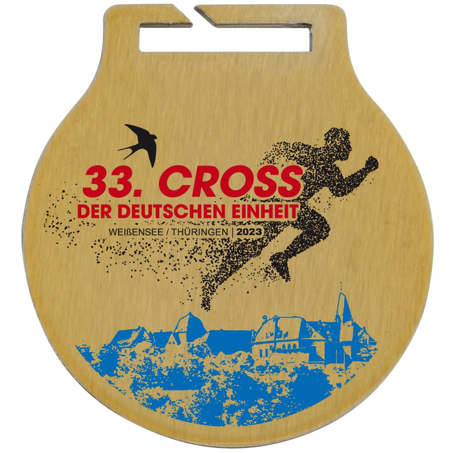 1. Foto Medaille VIRA 70mm GOLD mit Druck ohne Band