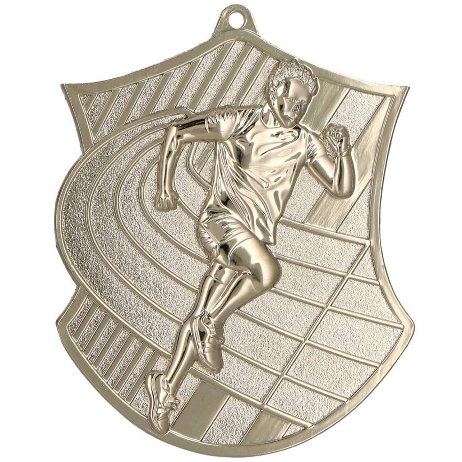 Medaille STOR Laufen XL 8x6cm Metall (Farbe: Silber)
