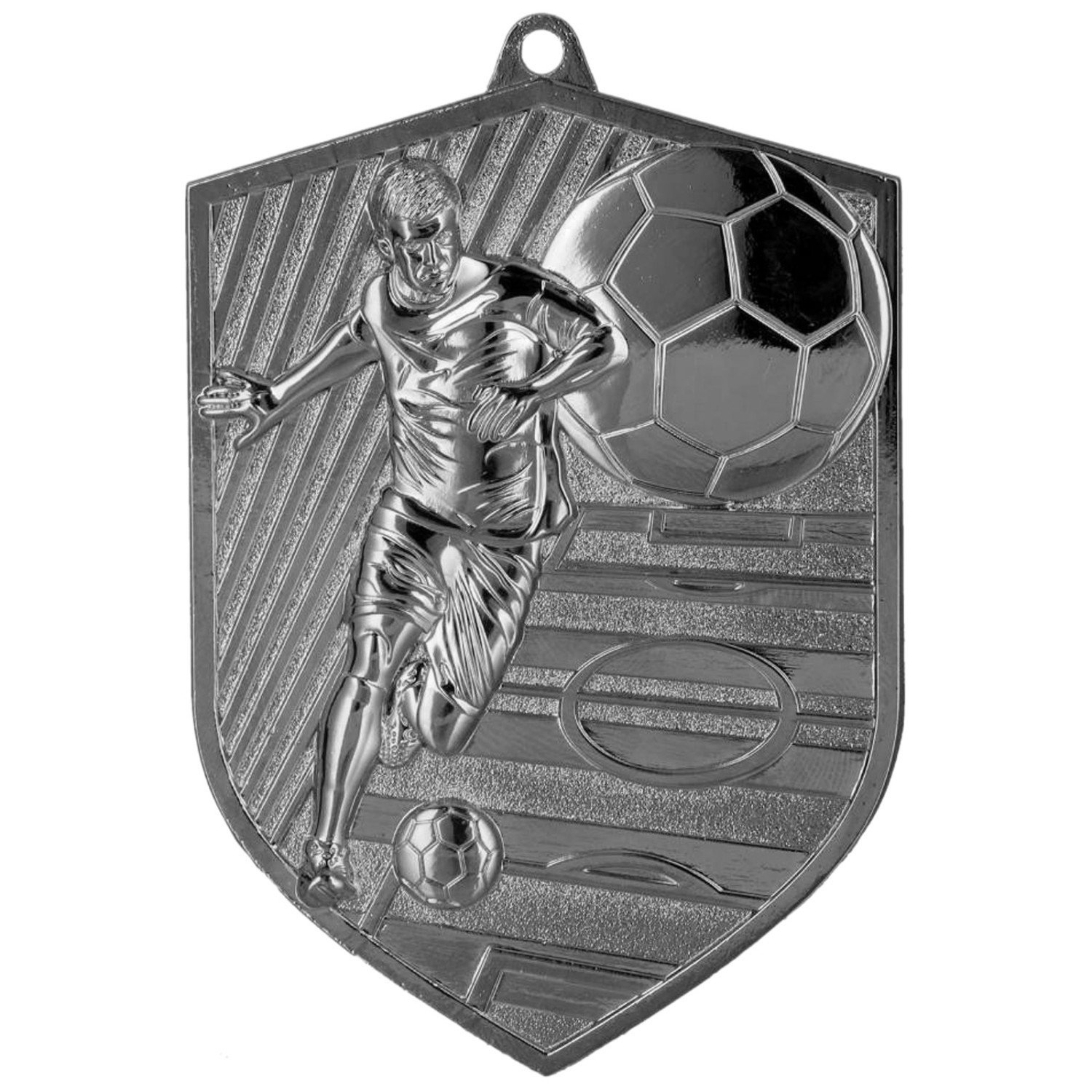Medaille LEZAY Fußball XL Silber Guss Wappenform 8,5cm