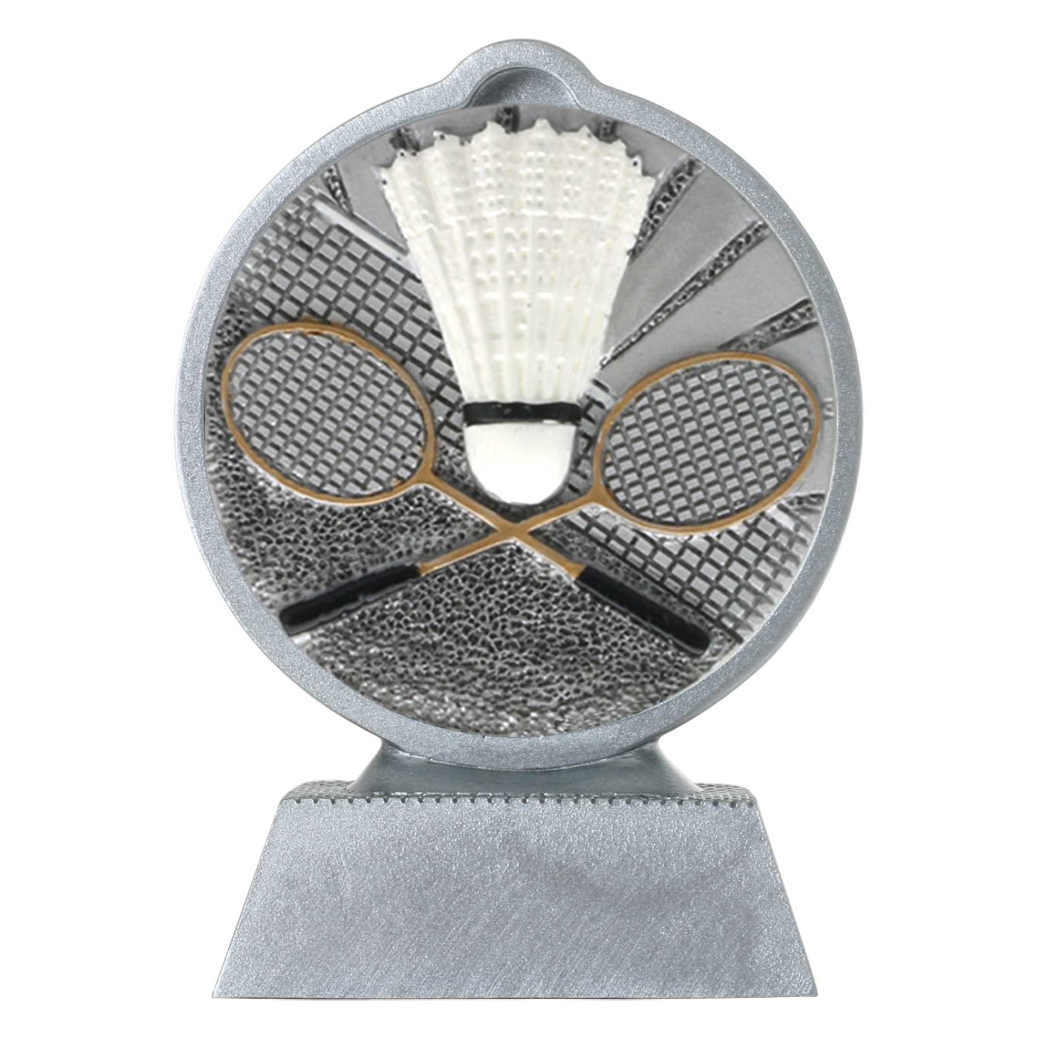 0. Foto Pokal mit 3D Motiv Federball Badminton Serie Ronny 10,5 cm hoch