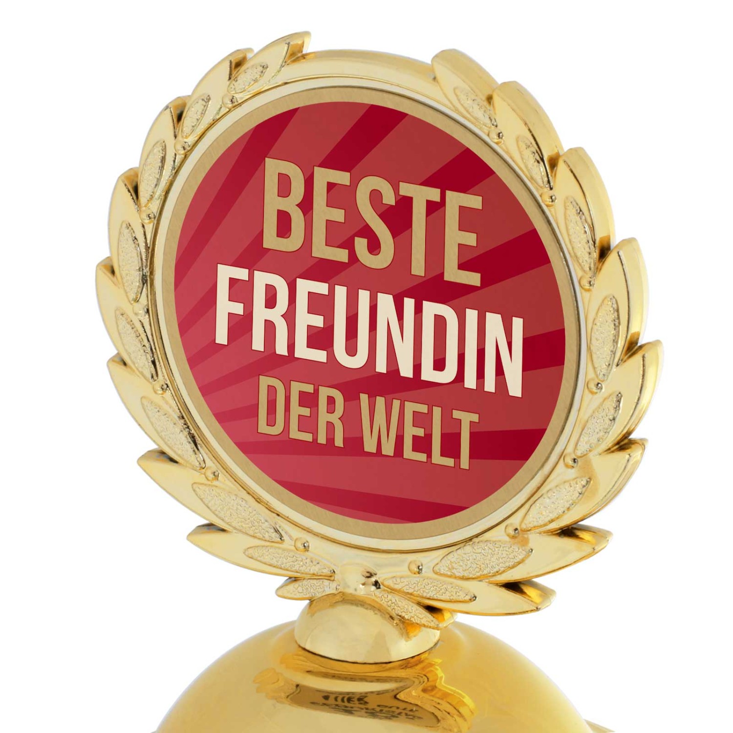 1. Foto Pokal beste Freundin der Welt 31 cm hoch PVC Metall Steinsockel