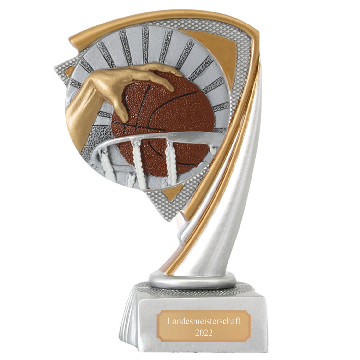3. Foto Basketball Pokal CROZON Trophäe mit Gravur (Größe: Set je 1x S,M,L)